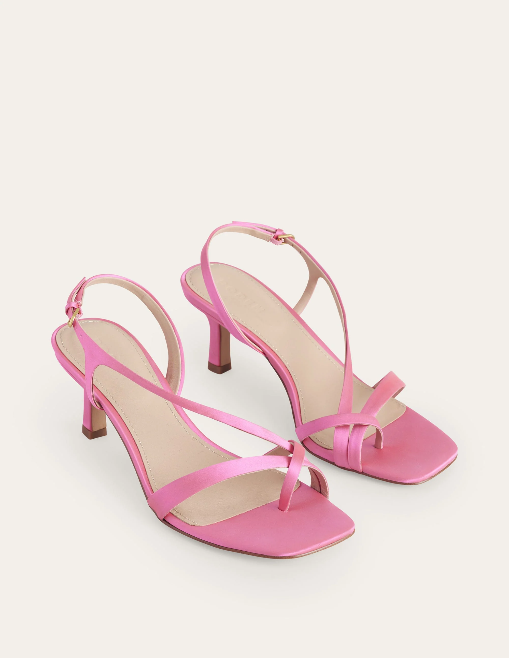 Satin Low-Heeled Sandals-Festival Pink - Image 3