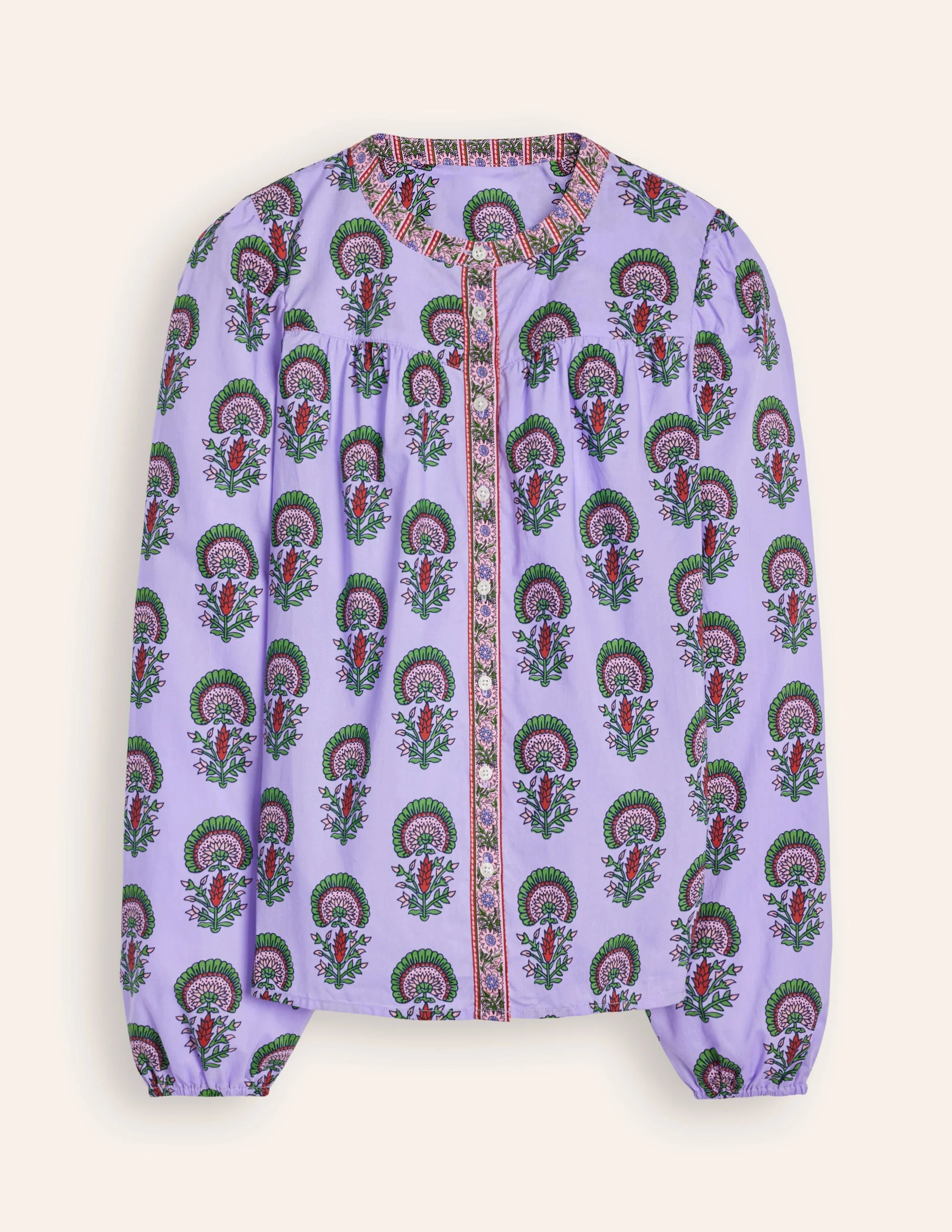 Savannah Cotton Blouse-Iris Purple, Passion Bud - Image 6