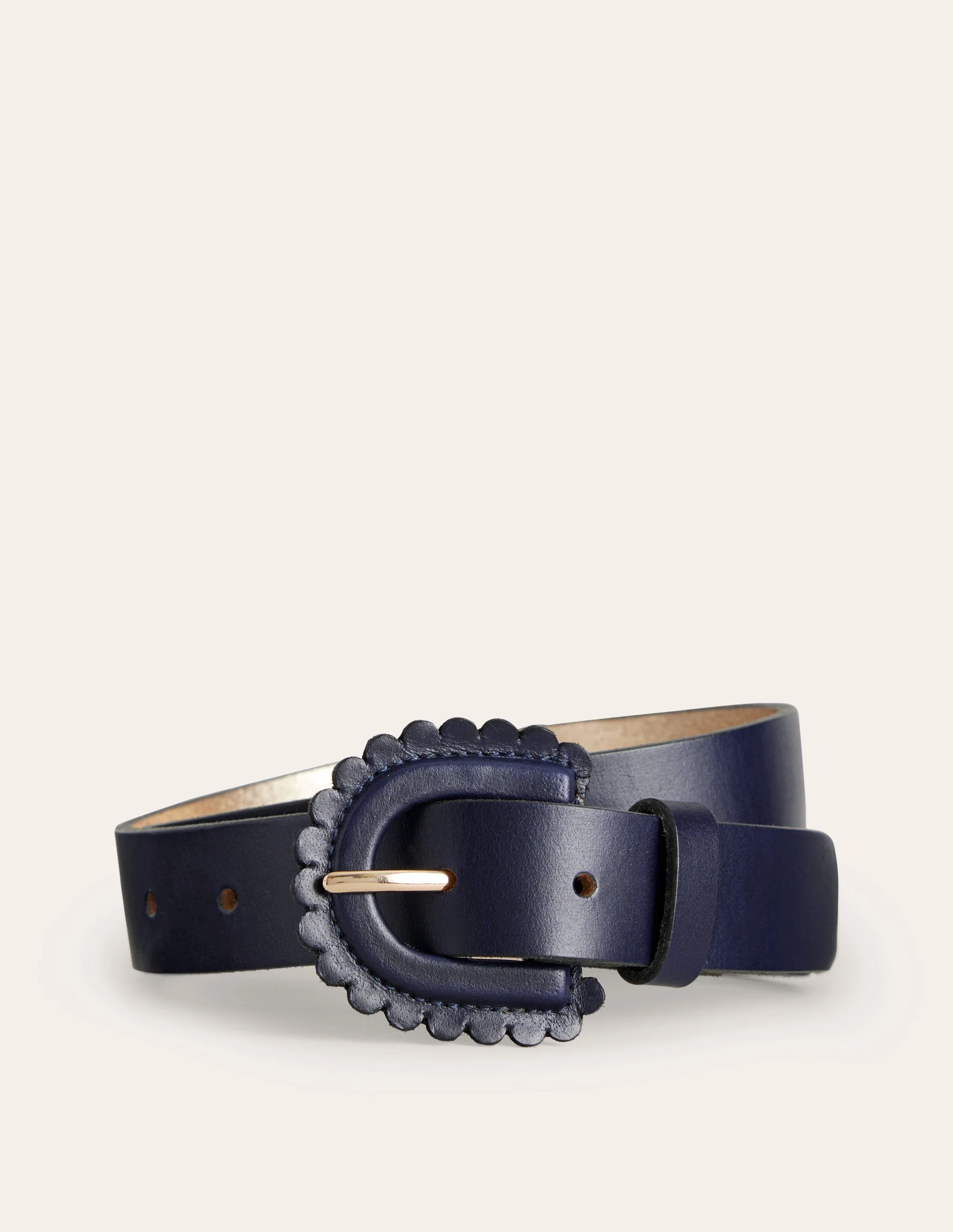 Scallop Buckle Belt-Navy - Image 2