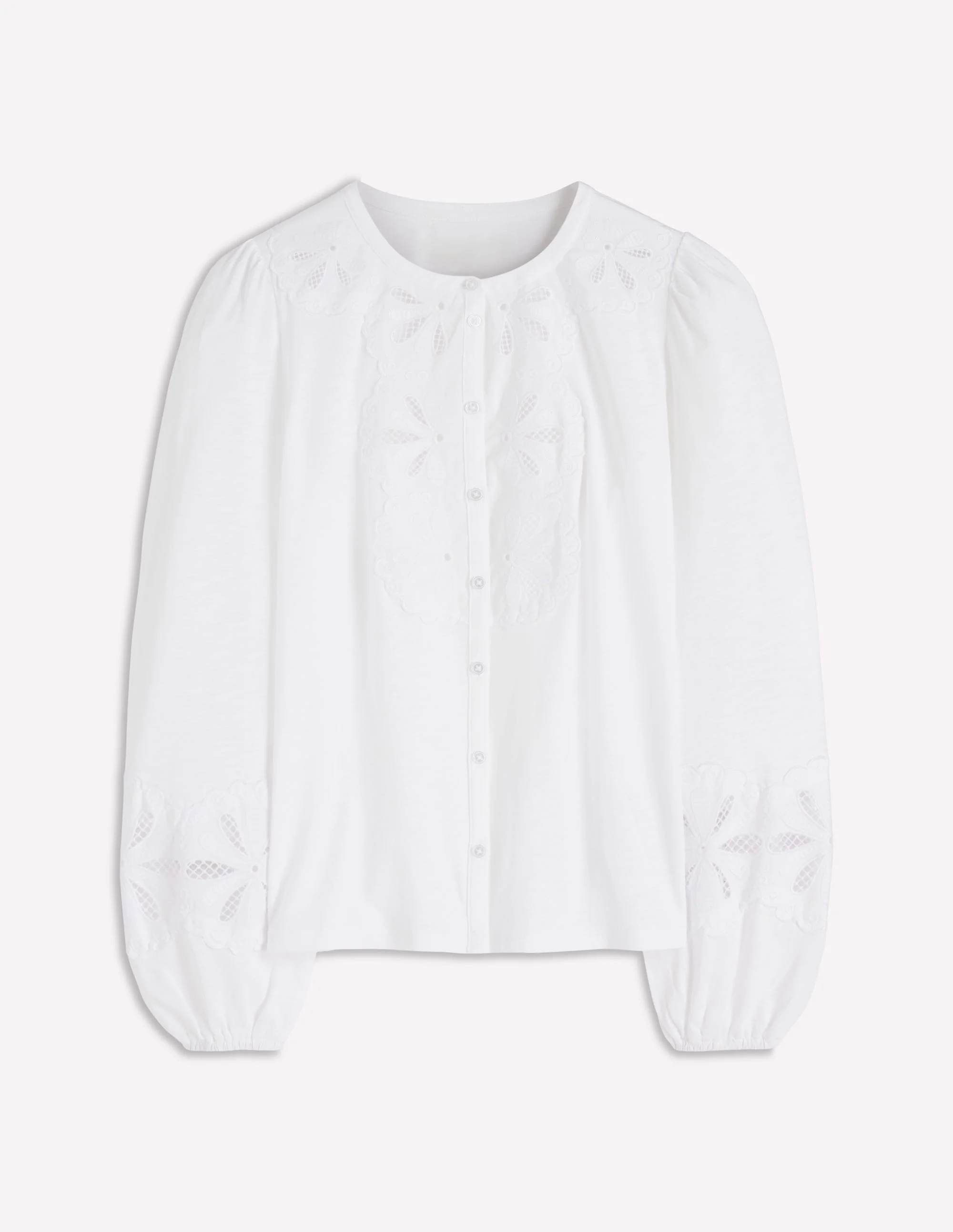 Scallop Cutwork Top-White - Image 5