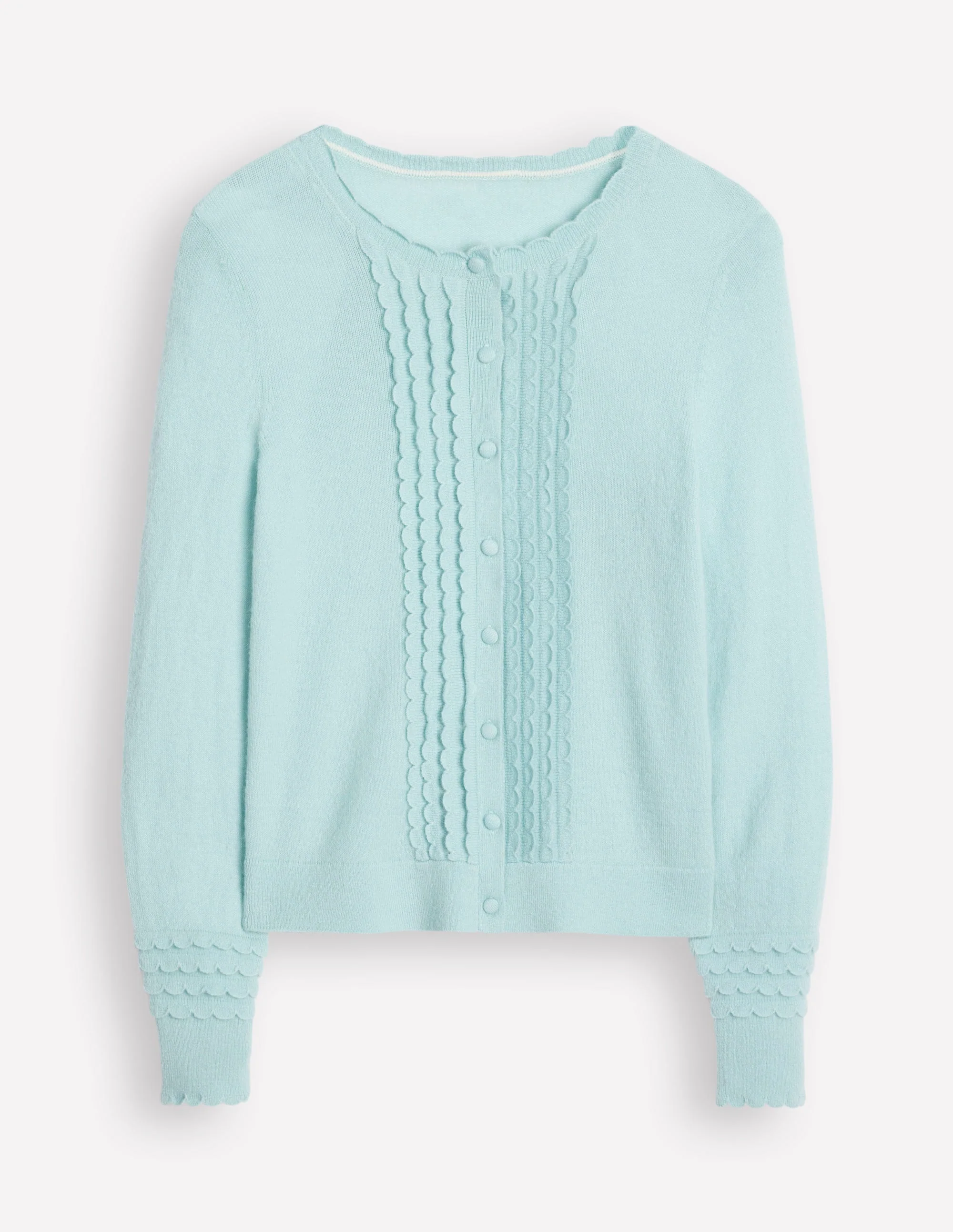 Scallop Sleeve Cardigan-Sky Blue - Image 5