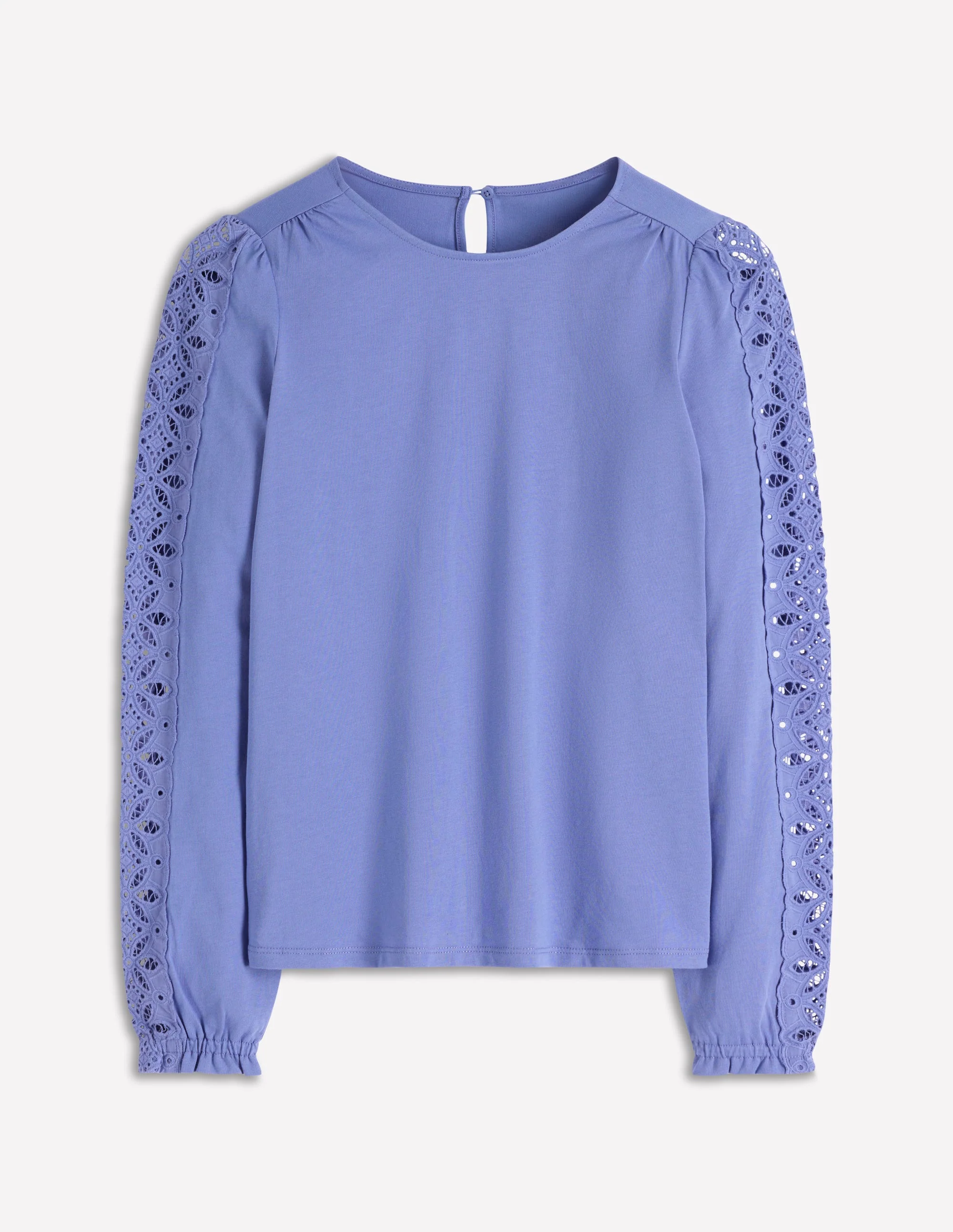 Scarlett Broderie Trim Top-Soft Blue - Image 4