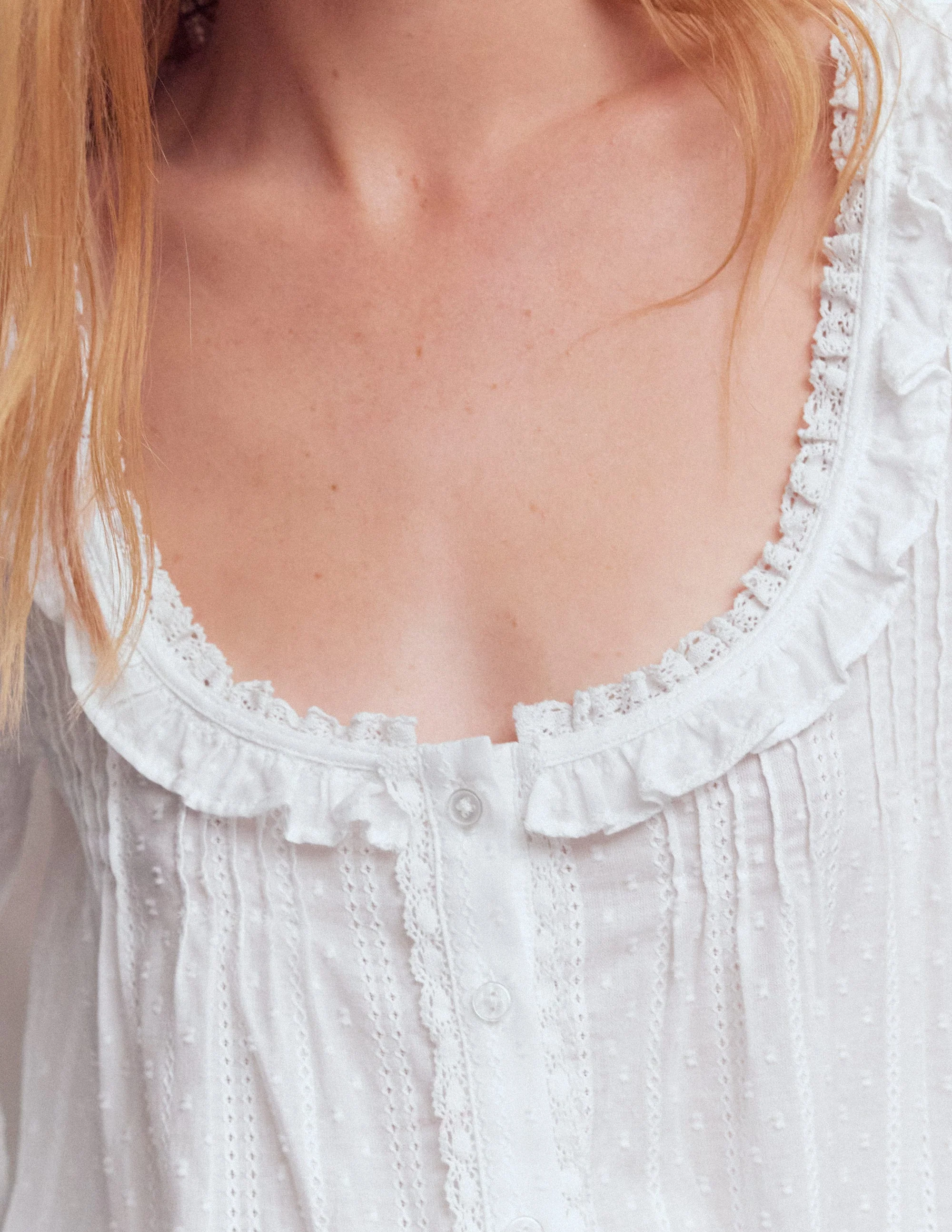 Scoop Neck Ruffle Top-White - Image 4