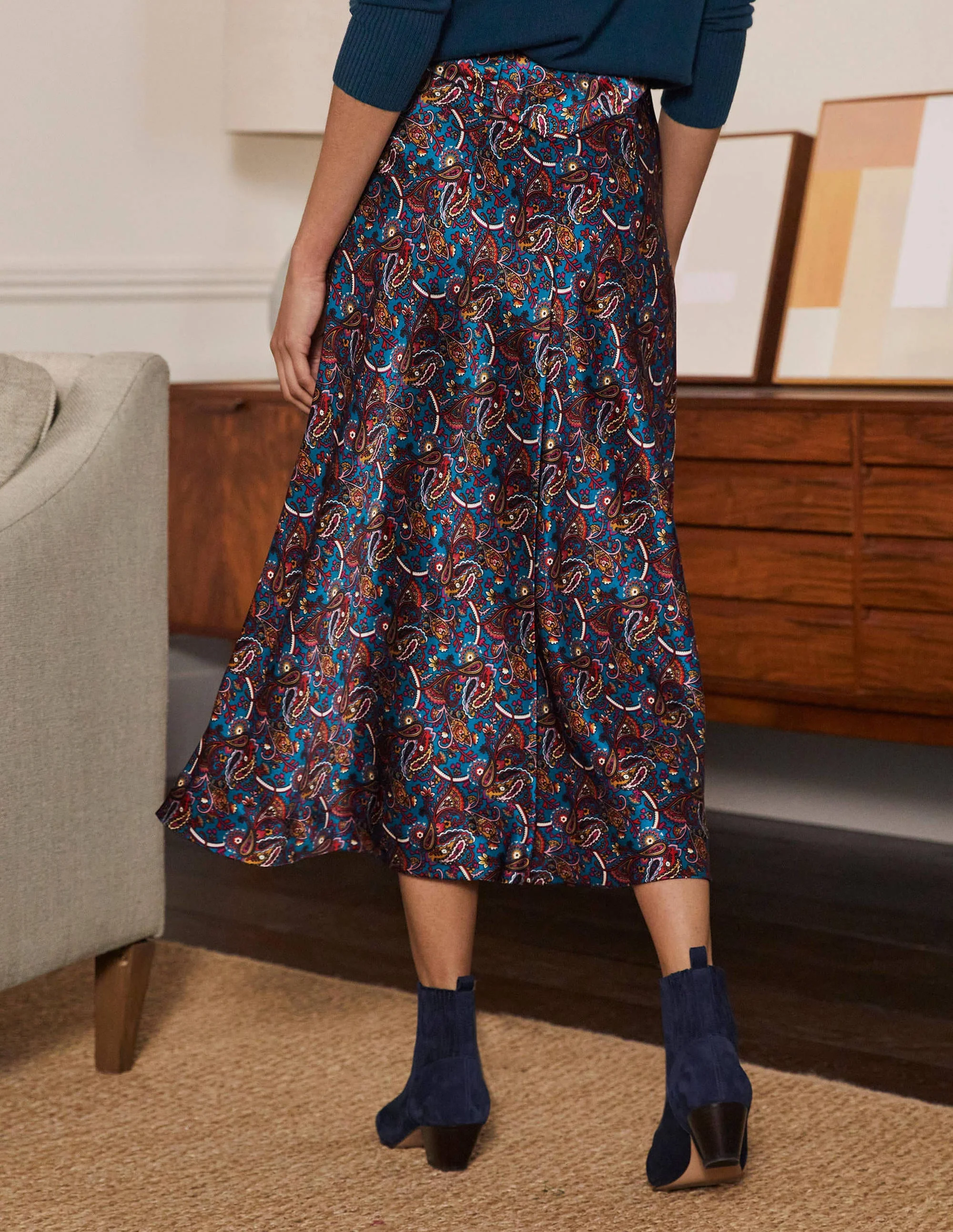 Seam Detail Midi Skirt-Winter Azure, Fantastical - Image 3