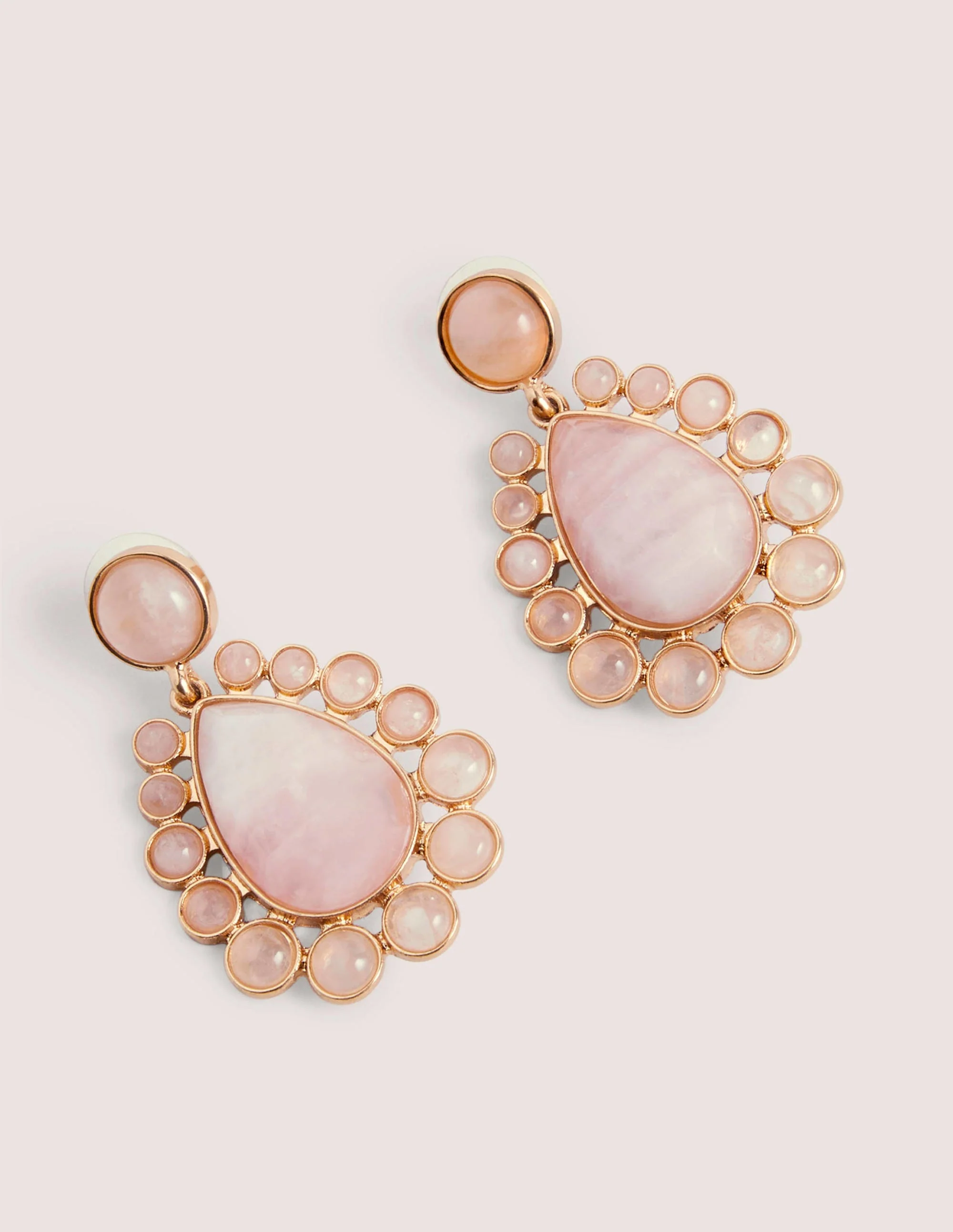 Semi-Precious Earrings-Rose Quartz