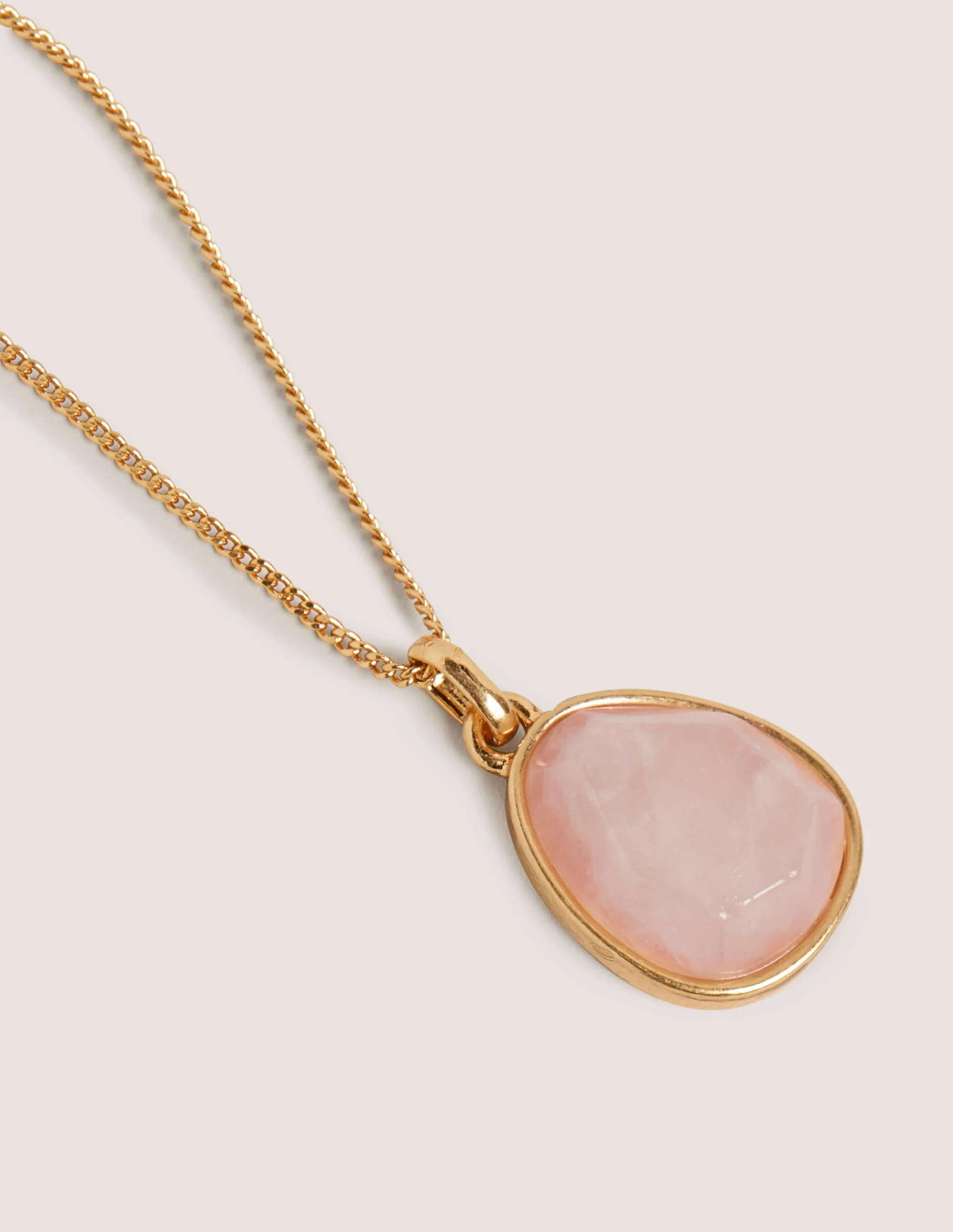 Semi-Precious Pendant Necklace-Pink - Image 2