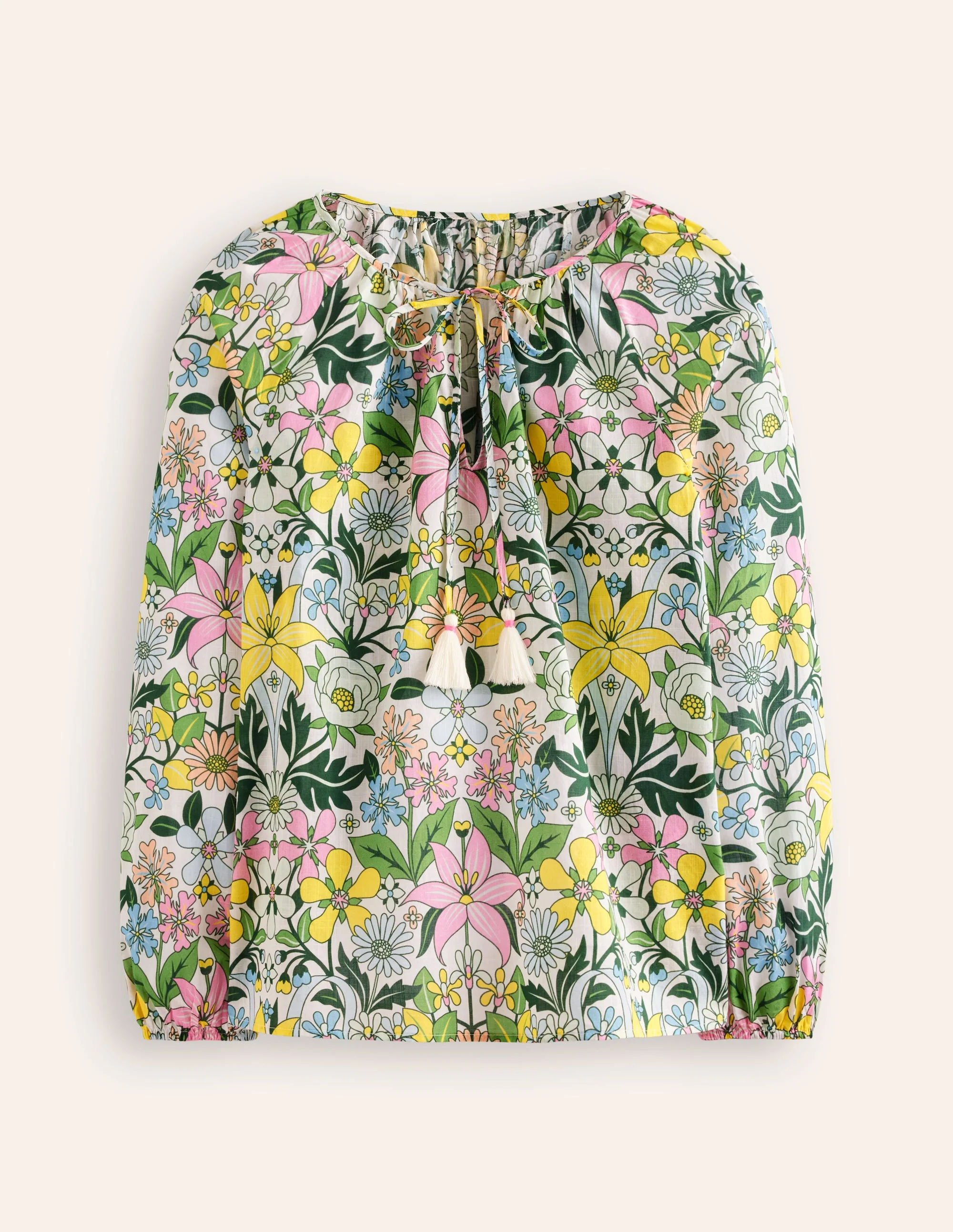 Serena Cotton Blouse-Multi, Wildflower Daisy - Image 6