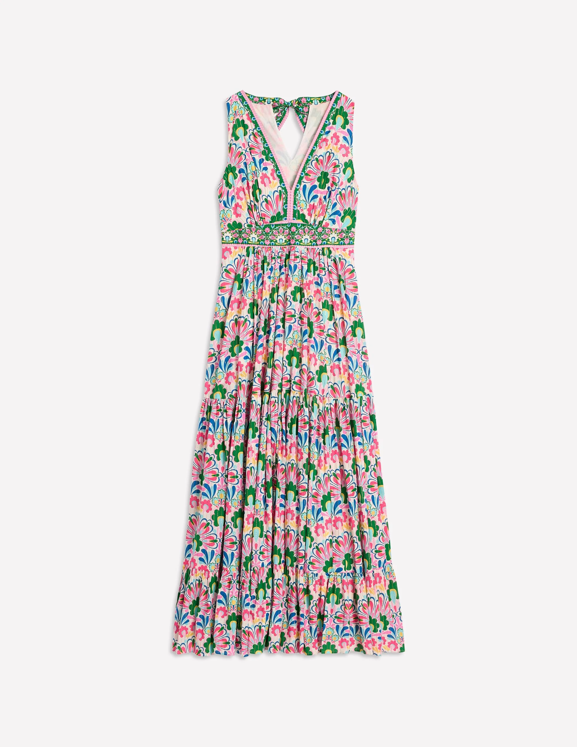 Serena Cotton Tie Maxi Dress-Multi, Decorative Dandelion - Image 5