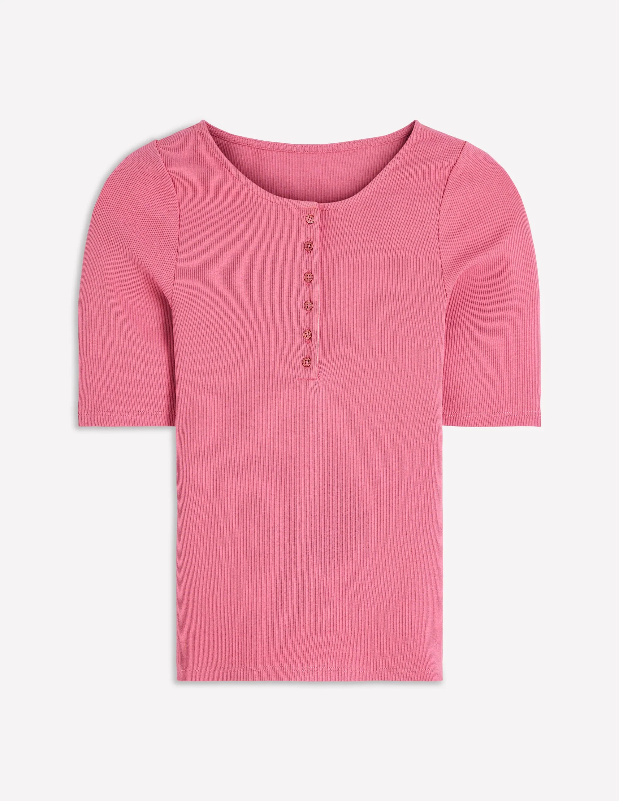 Short Sleeve Rib Henley-Malaga - Image 5