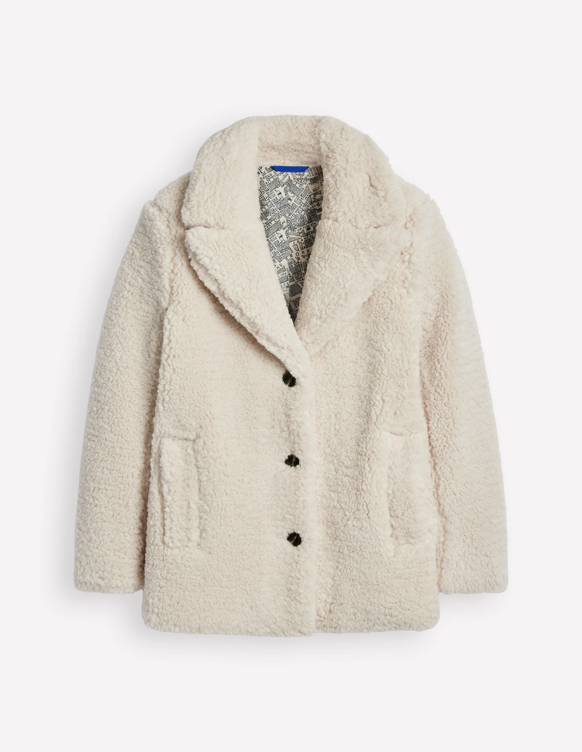 Short Teddy Coat-Natural Borg - Image 6