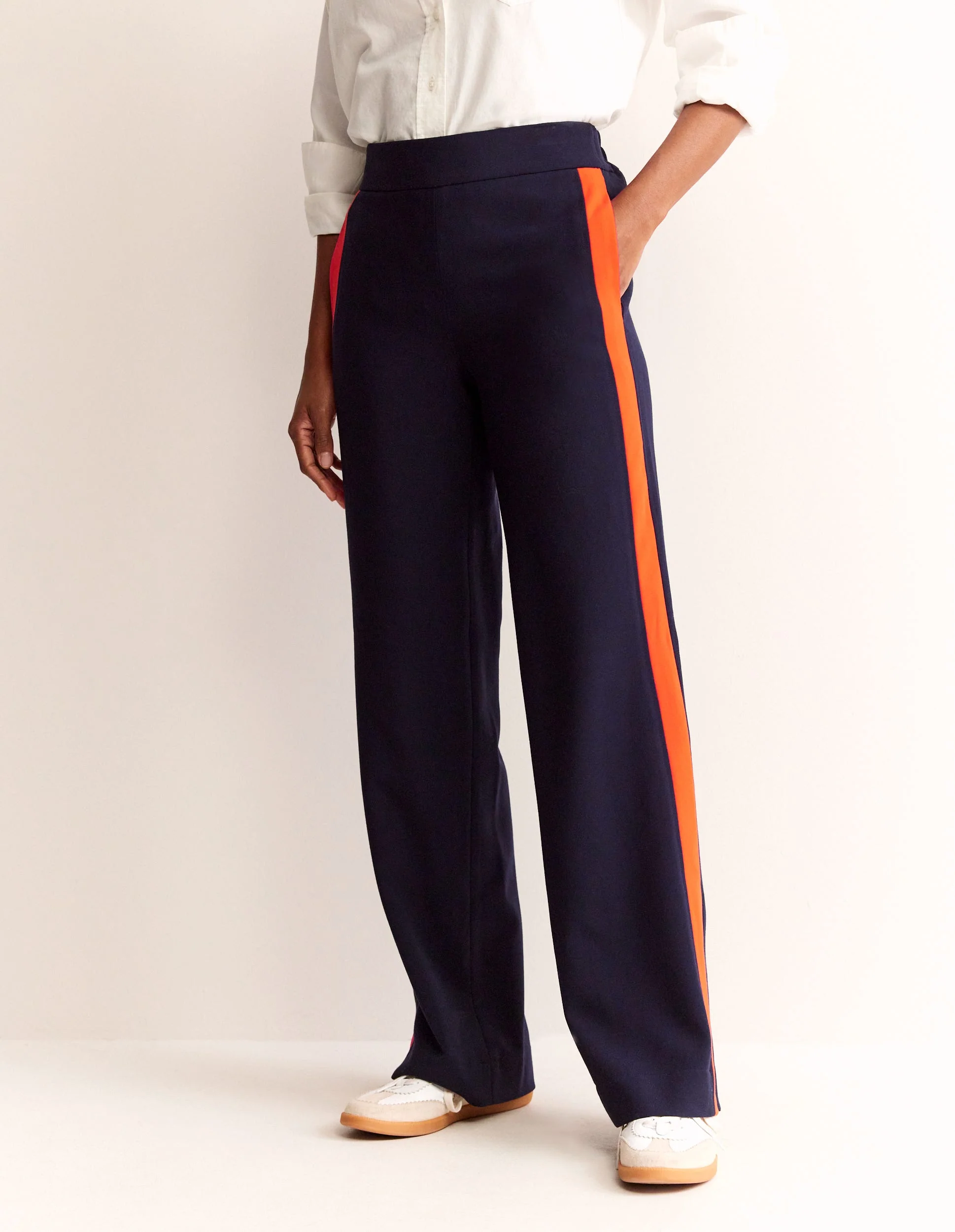 Side Stripe Pull-on Pants-Navy with Red Stripe - Image 4