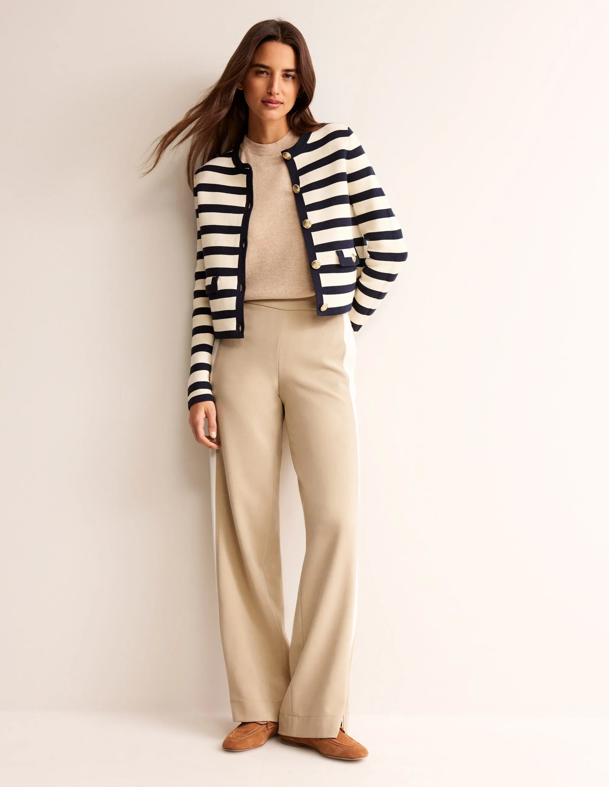 Side Stripe Pull-on Pants-Neutral