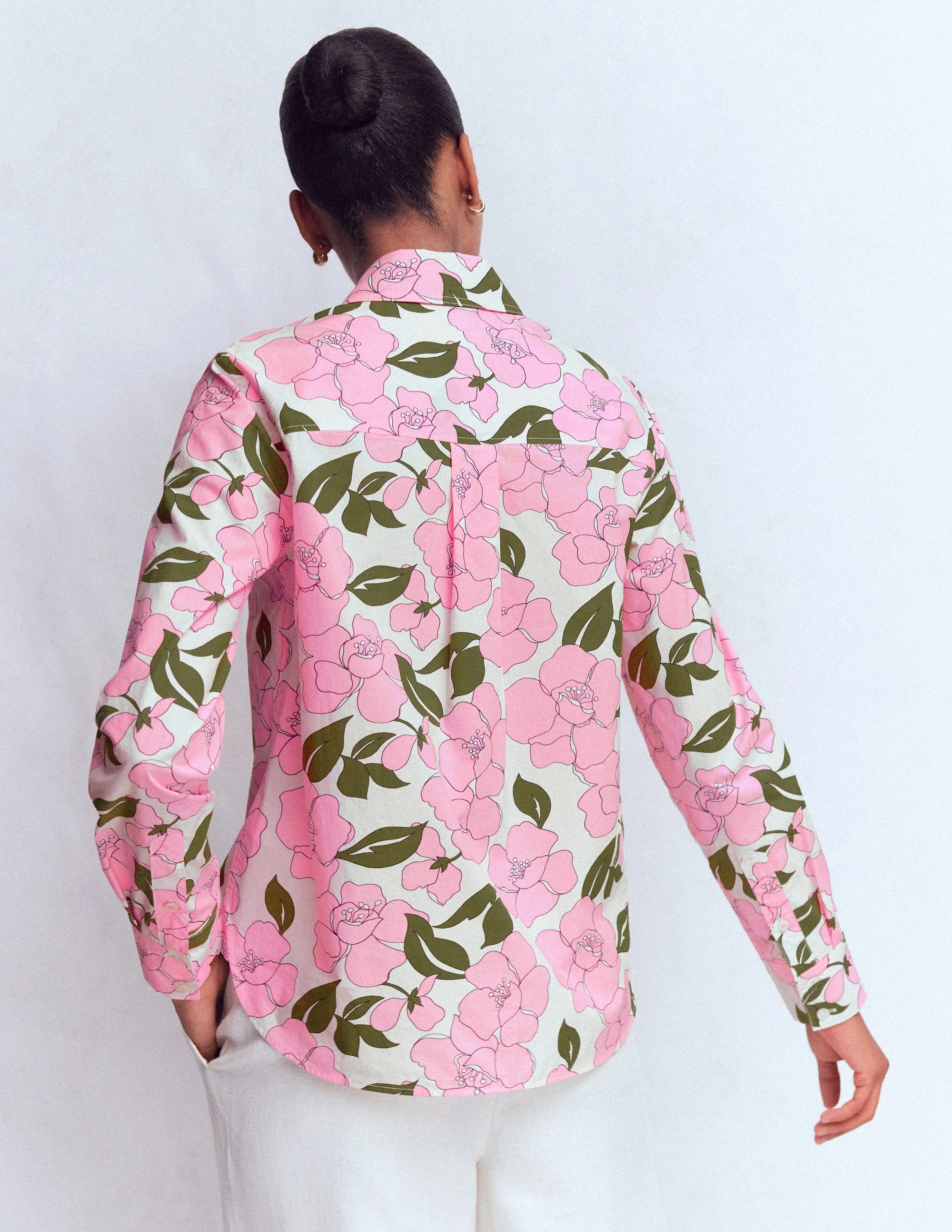 Sienna Cotton Shirt-Blossom Pink, Radiant Bloom - Image 3