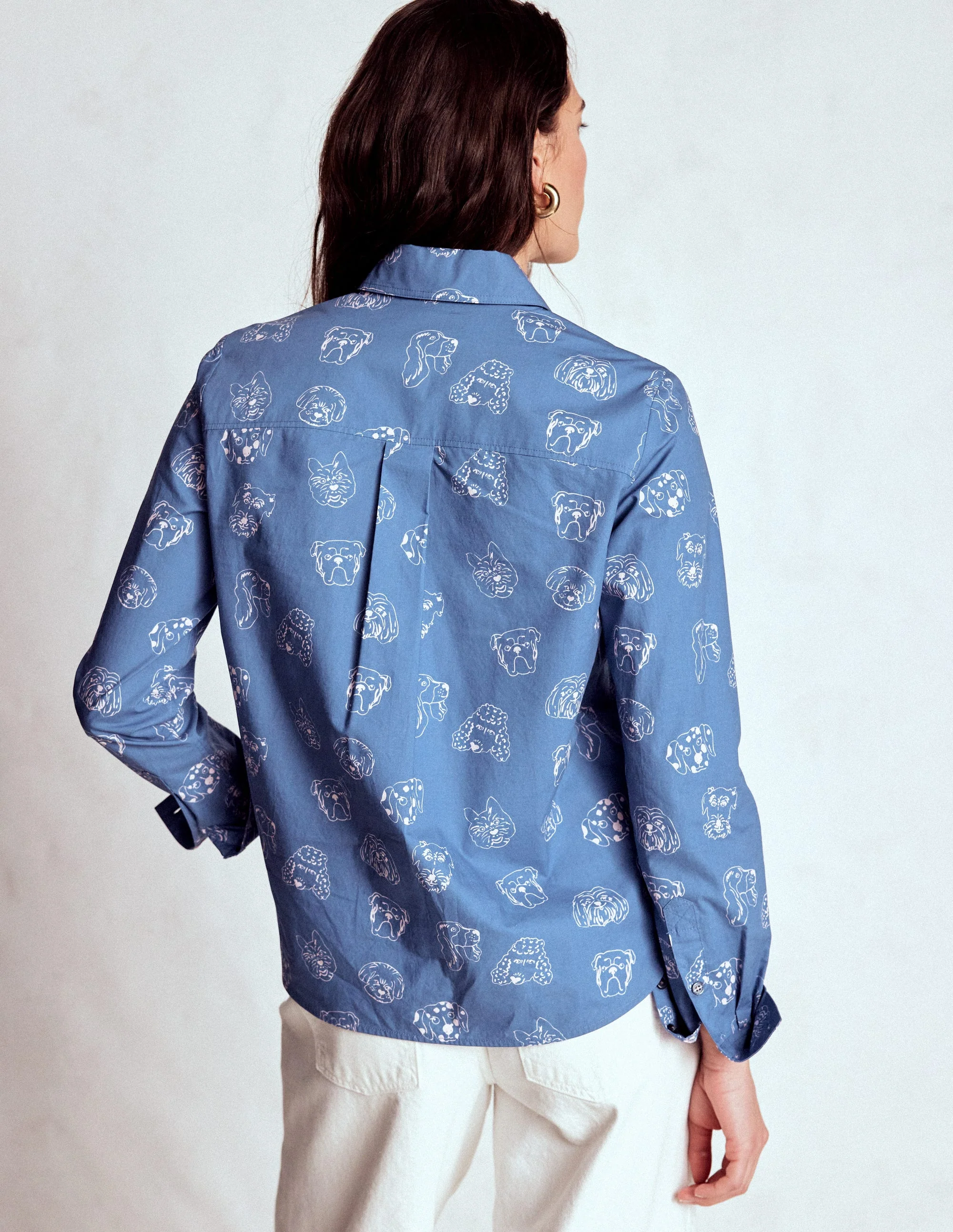 Sienna Cotton Shirt-Blue, Multi Dogs - Image 3