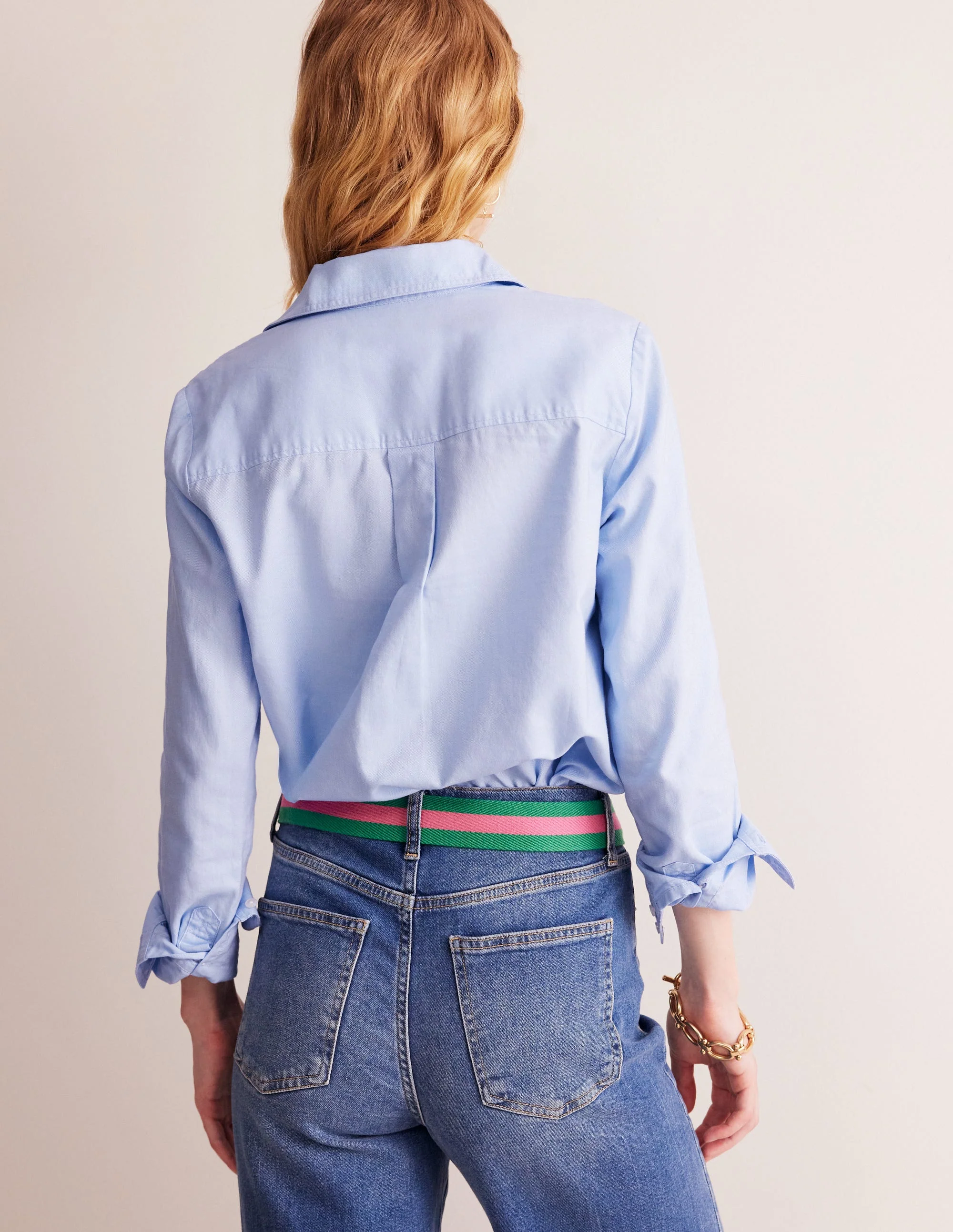 Sienna Cotton Shirt-Blue Oxford - Image 4