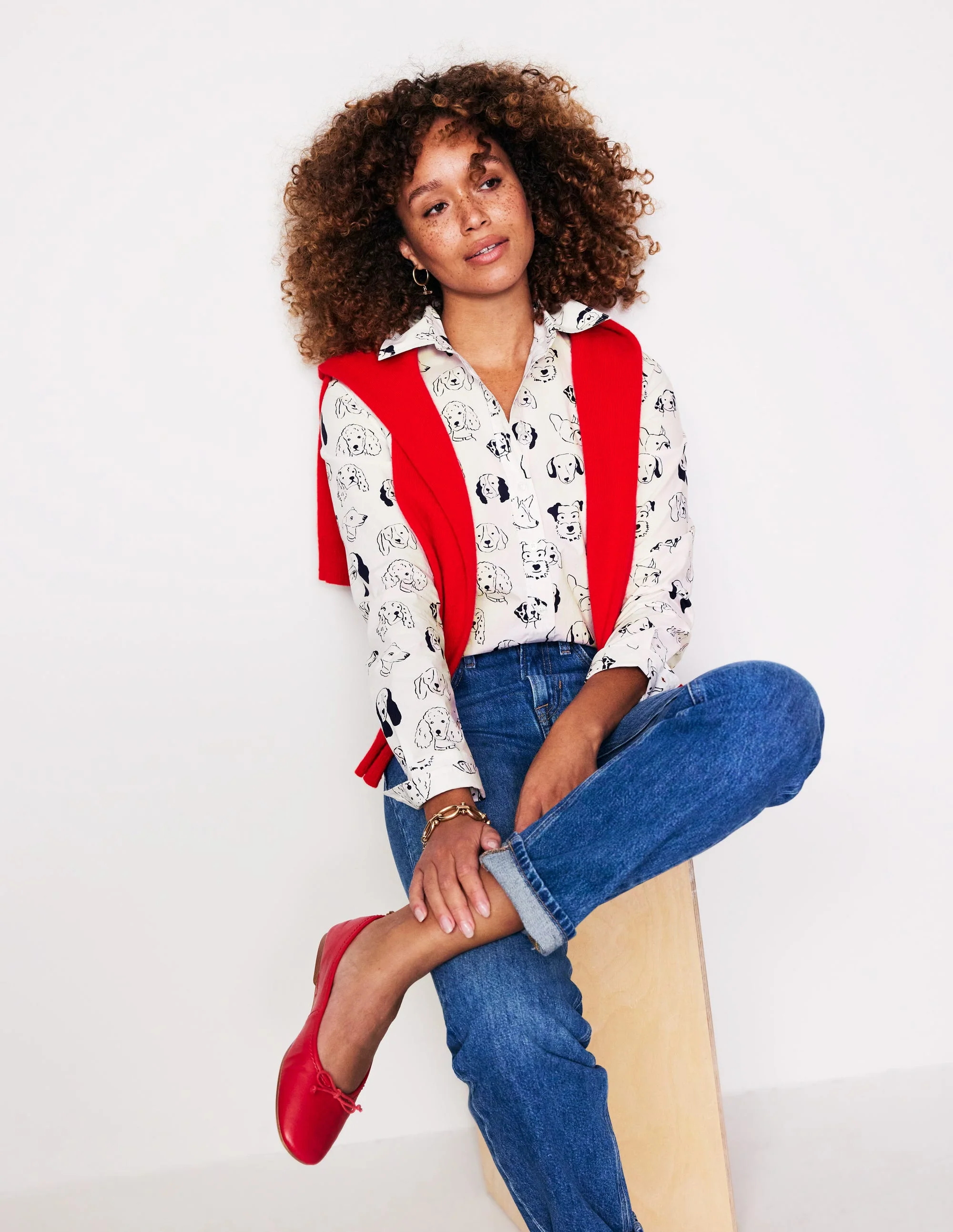 Sienna Cotton Shirt-Ivory, Dogs