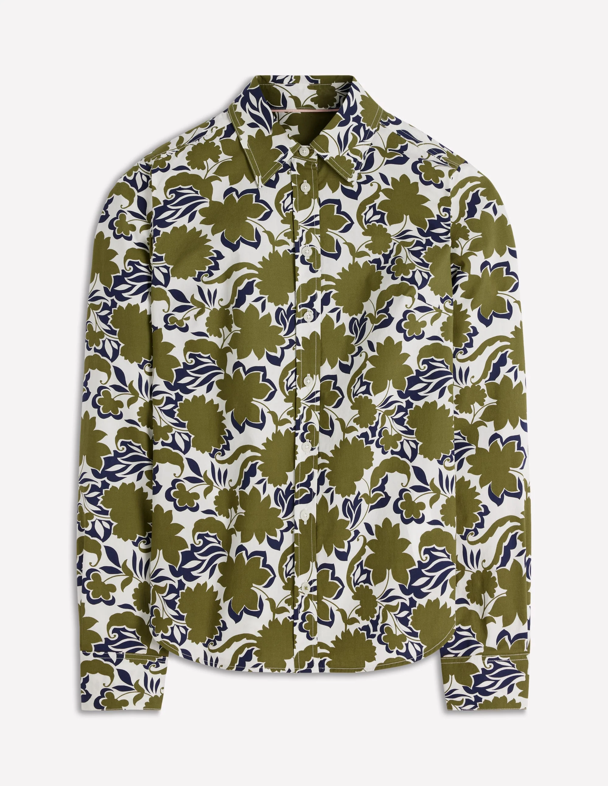 Sienna Cotton Shirt-Olive, Shadow Blossom - Image 6