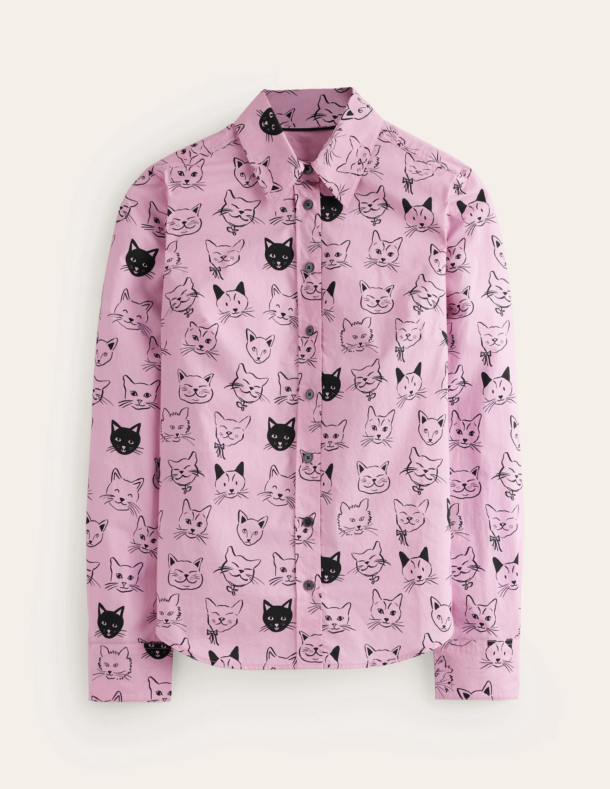 Sienna Cotton Shirt-Soft Lavender, Cats - Image 6