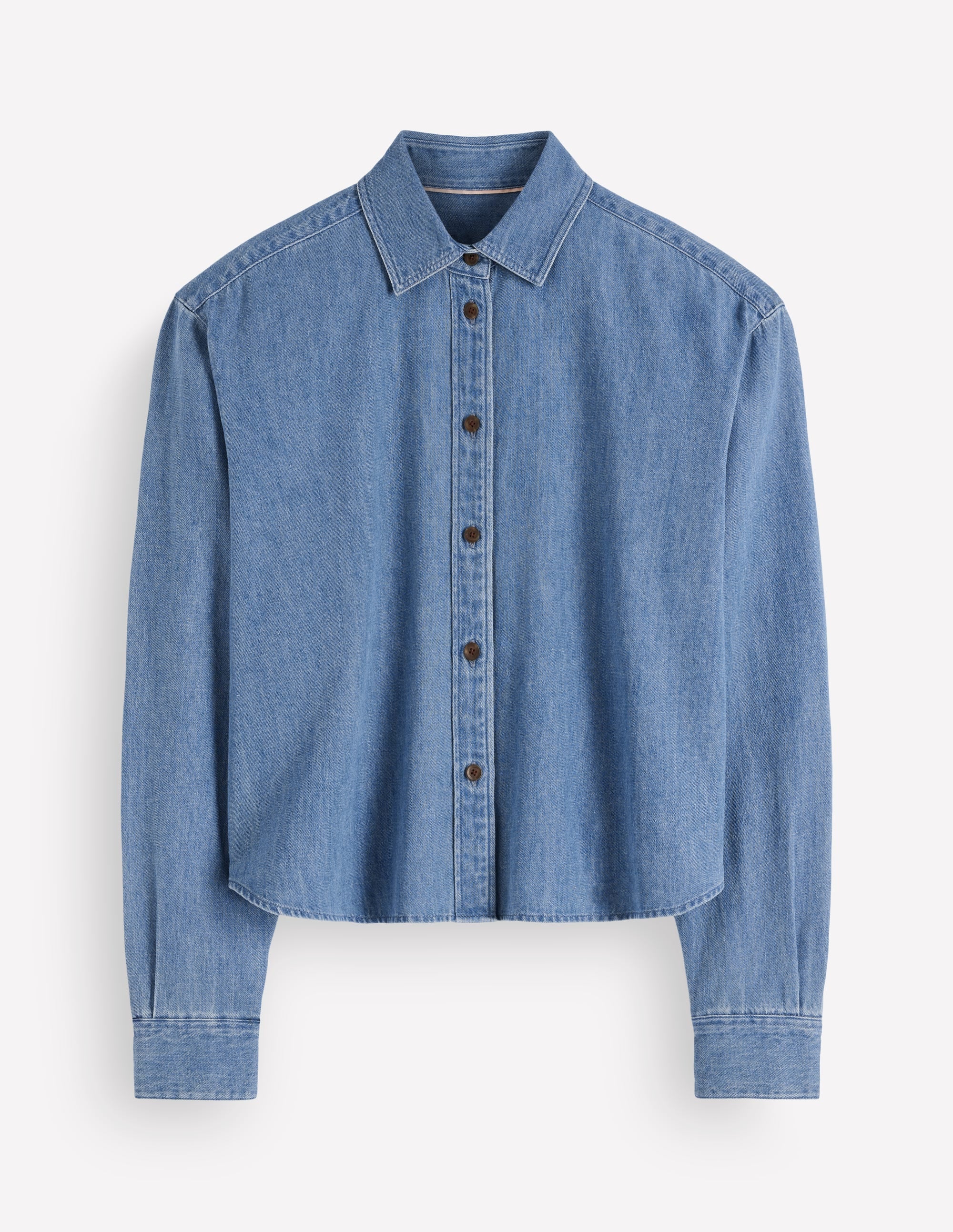 Sienna Crop Relax Denim Shirt-Light Authentic Denim - Image 4