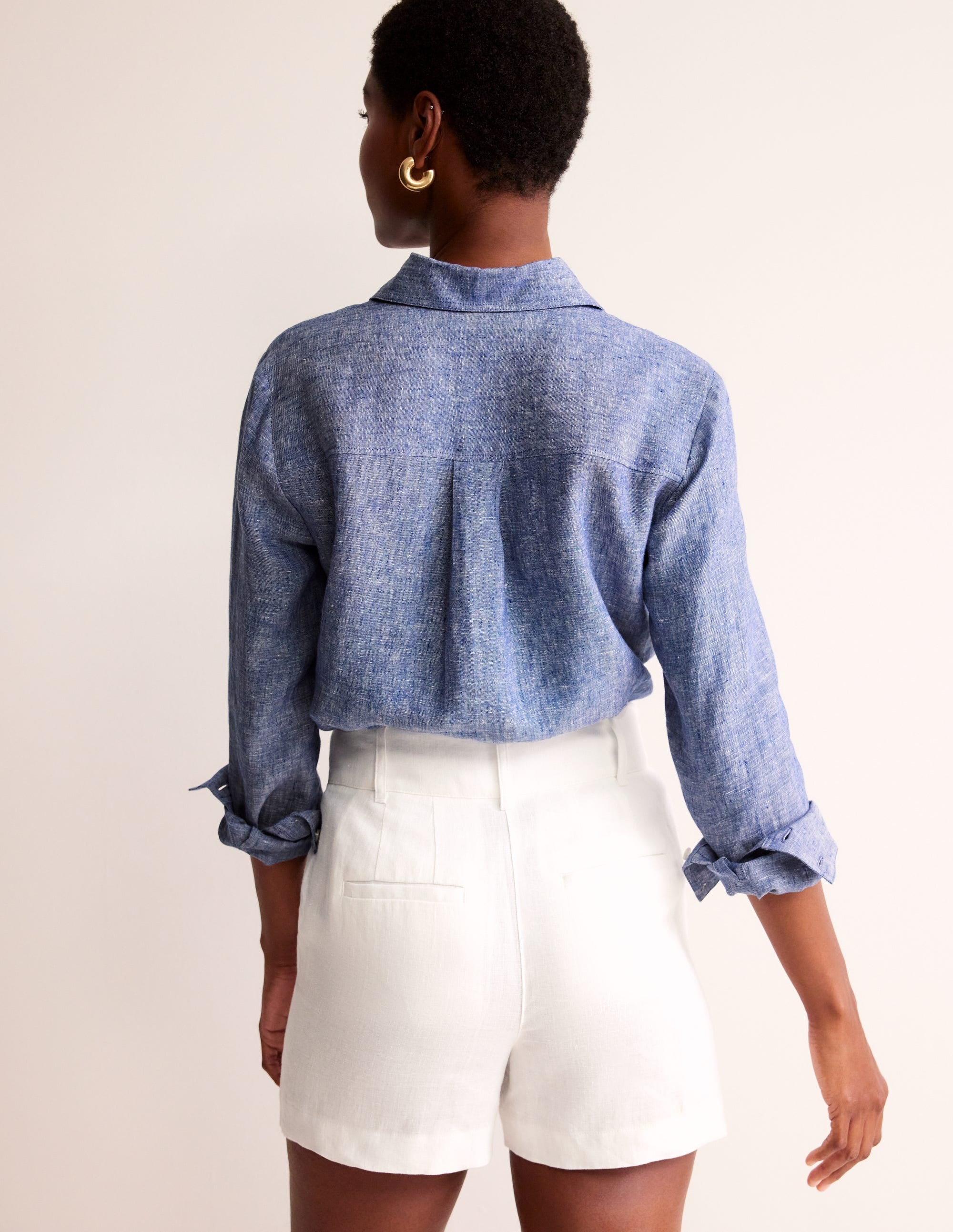 Sienna Linen Shirt-Authentic Blue - Image 3