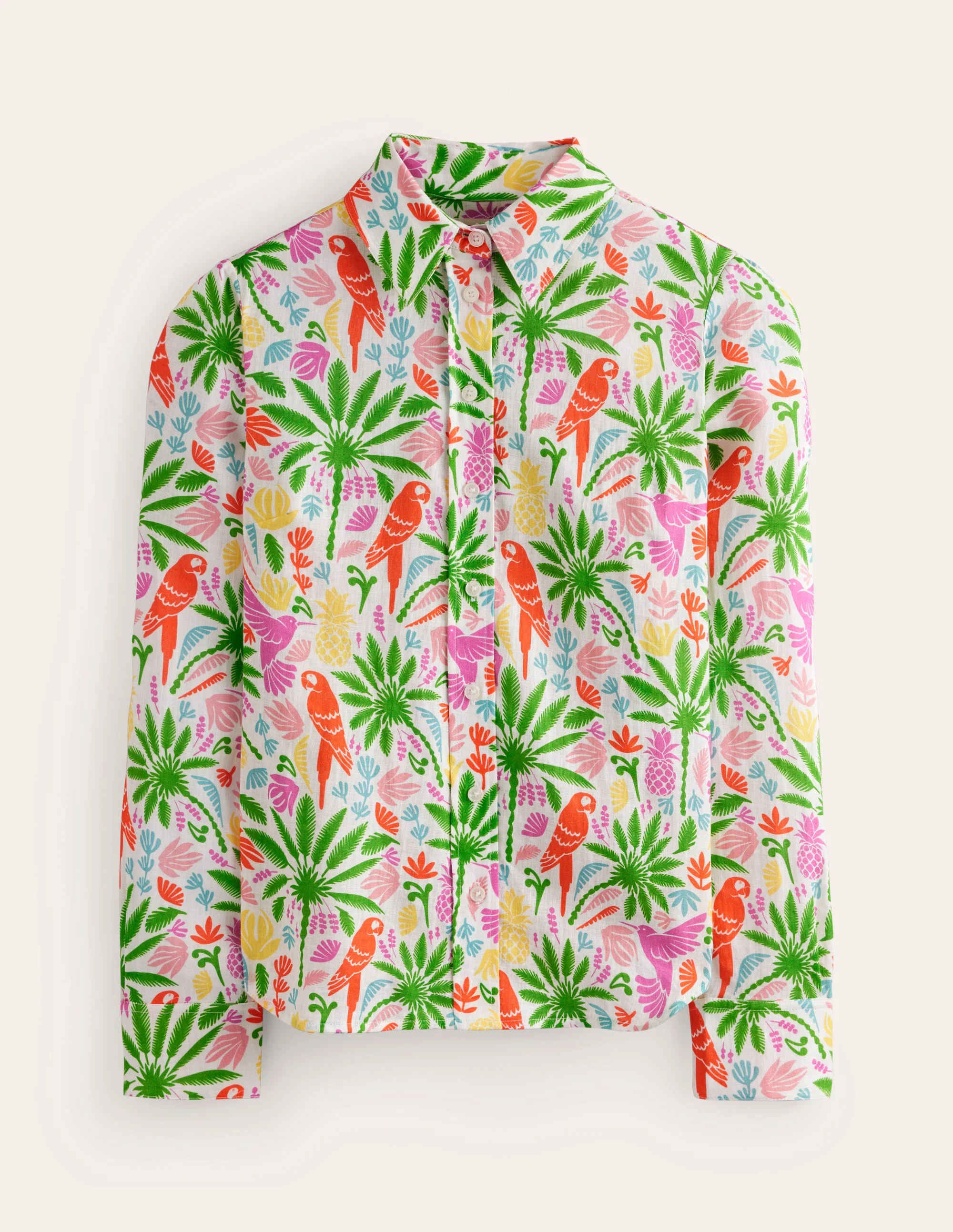 Sienna Linen Shirt-Multi, Tropical Paradise - Image 6
