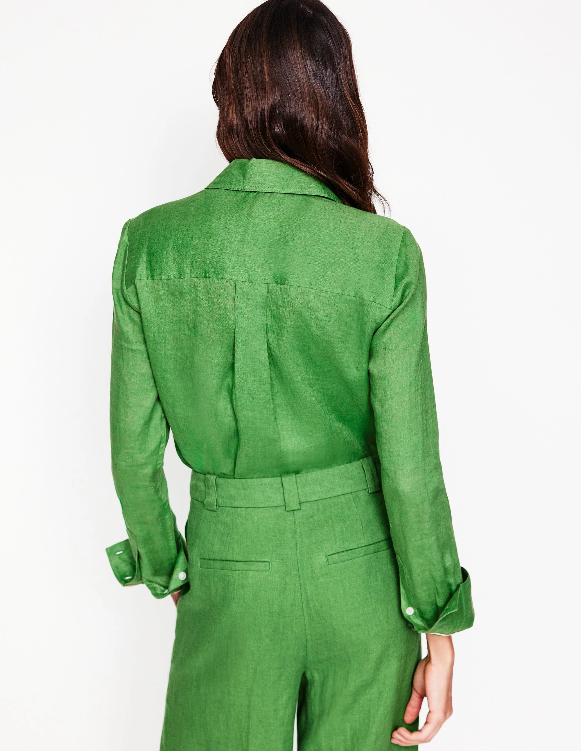 Sienna Linen Shirt-Paradise Green - Image 3