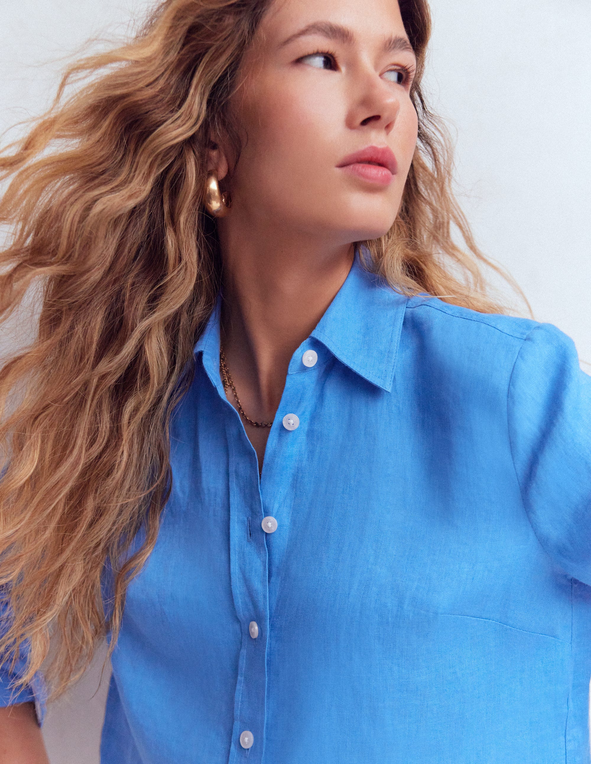 Sienna Linen Shirt-Regatta Blue - Image 2
