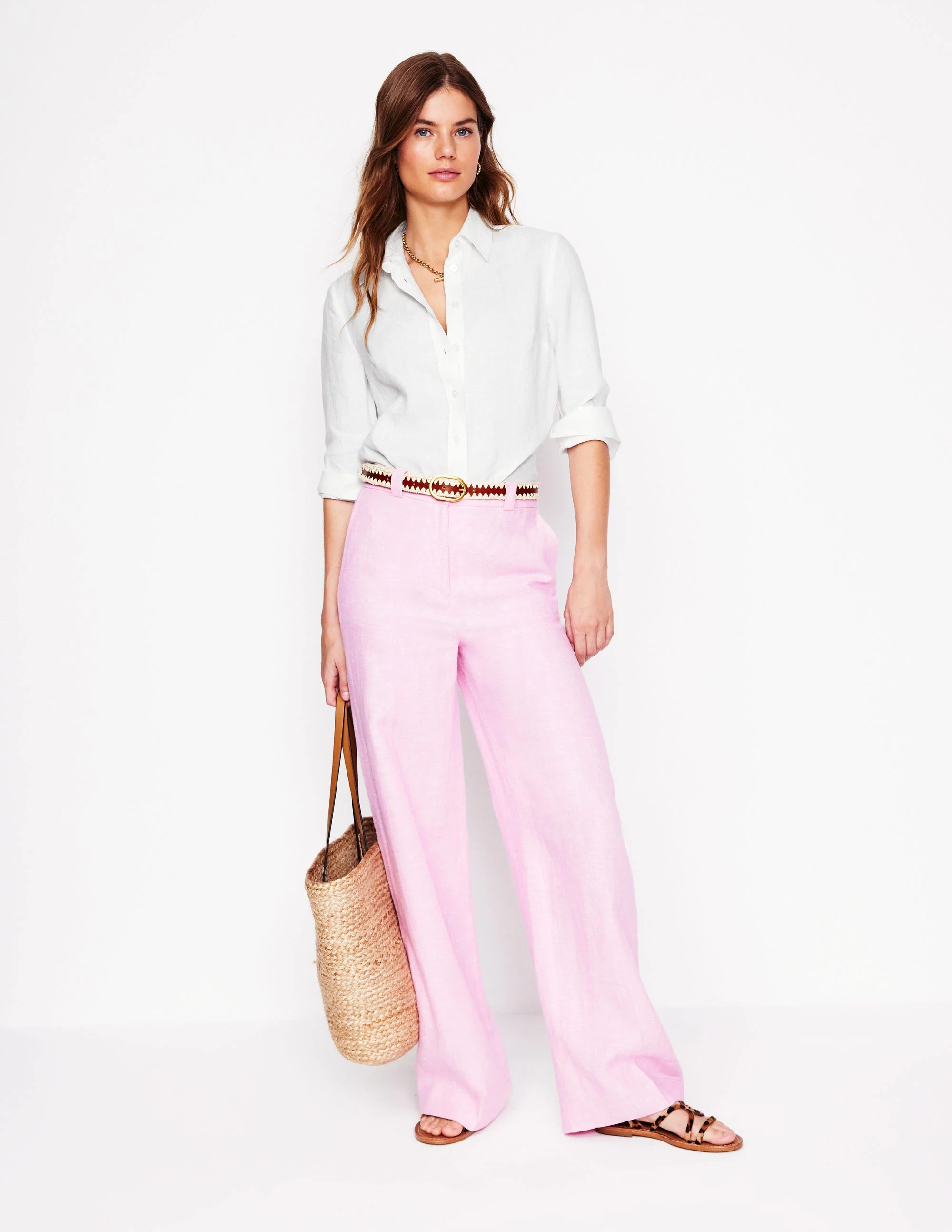 Sienna Linen Shirt-White - Image 5
