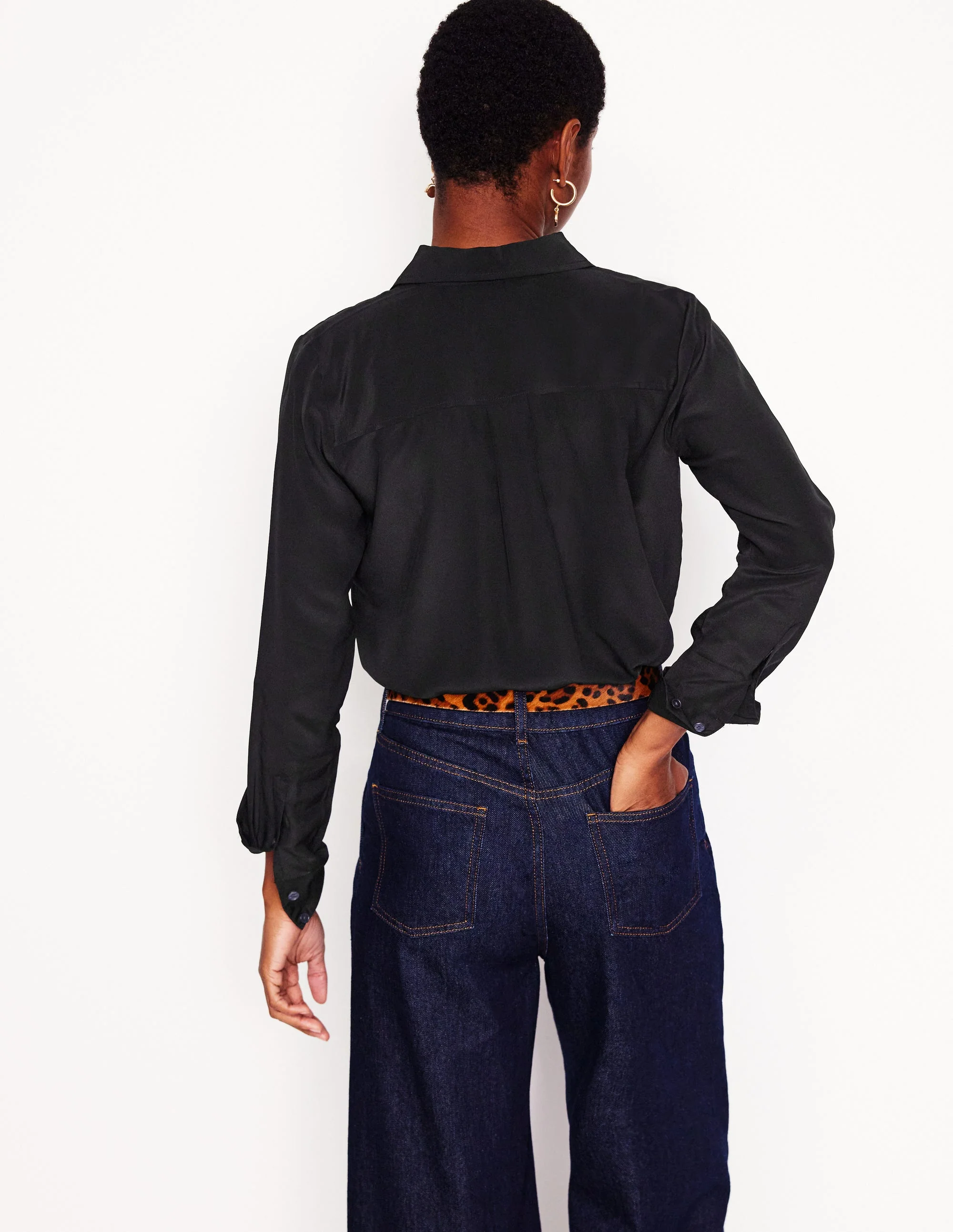 Sienna Silk Shirt-Black - Image 3