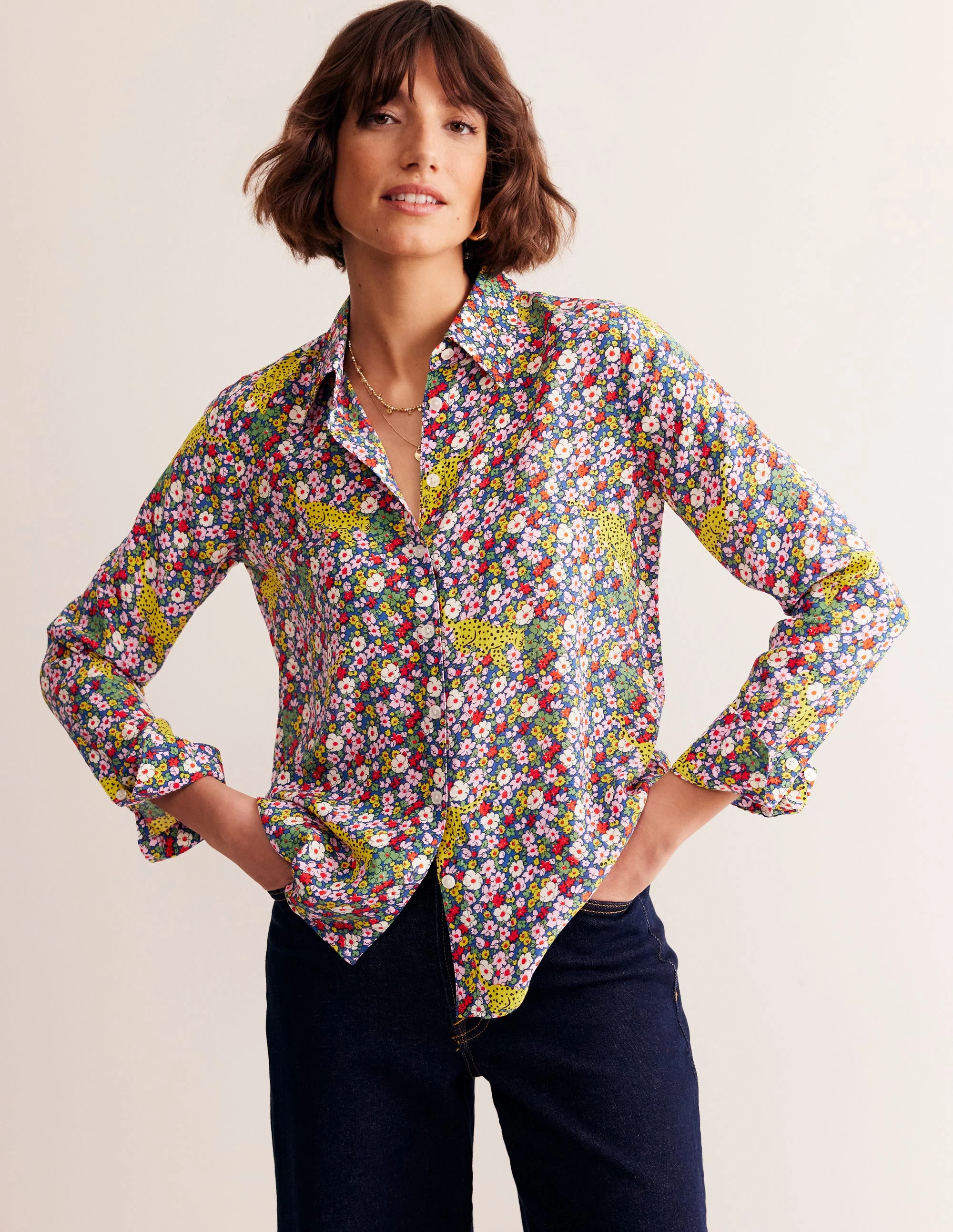 Sienna Silk Shirt-Multi, Leopard Bud - Image 2