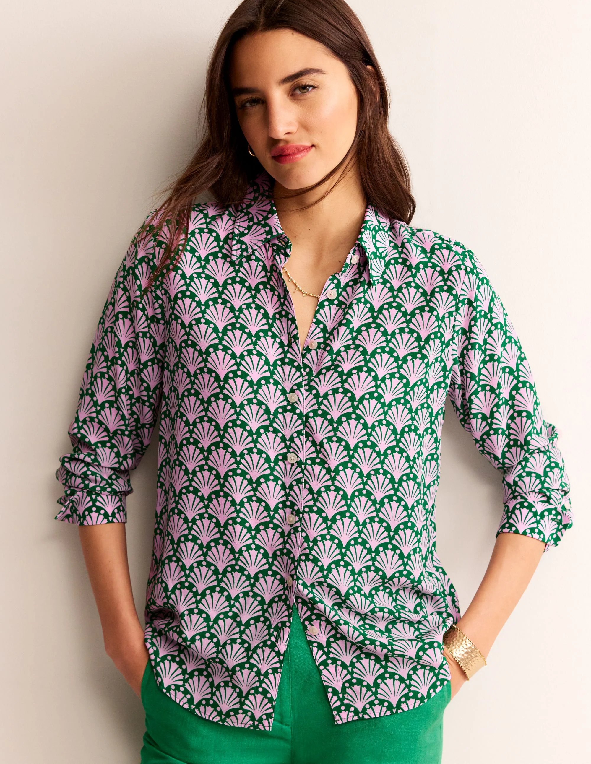 Sienna Silk Shirt-Sweet Lilac, Shells - Image 4