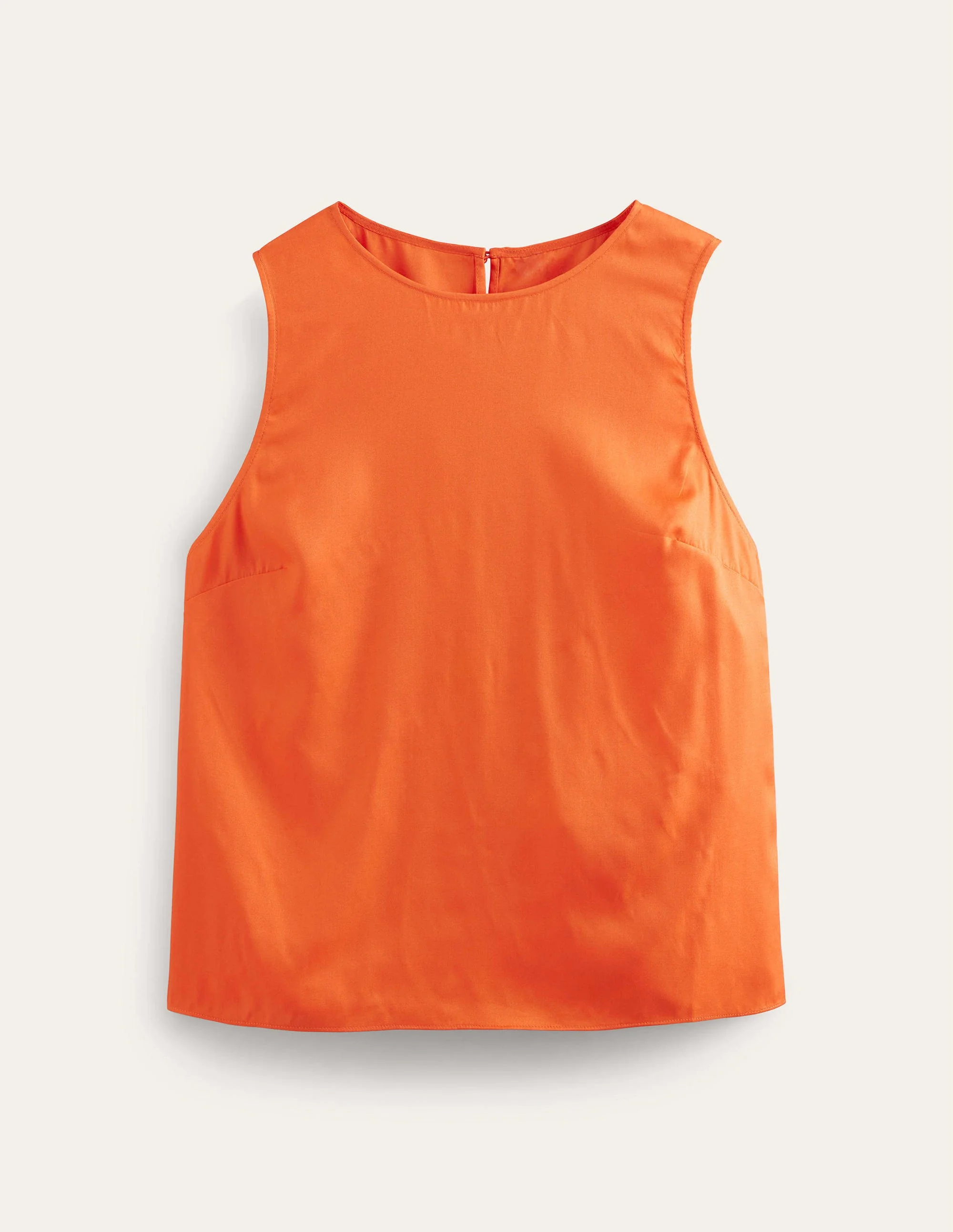 Silk Blend Shell Top-Vermillion Red - Image 5
