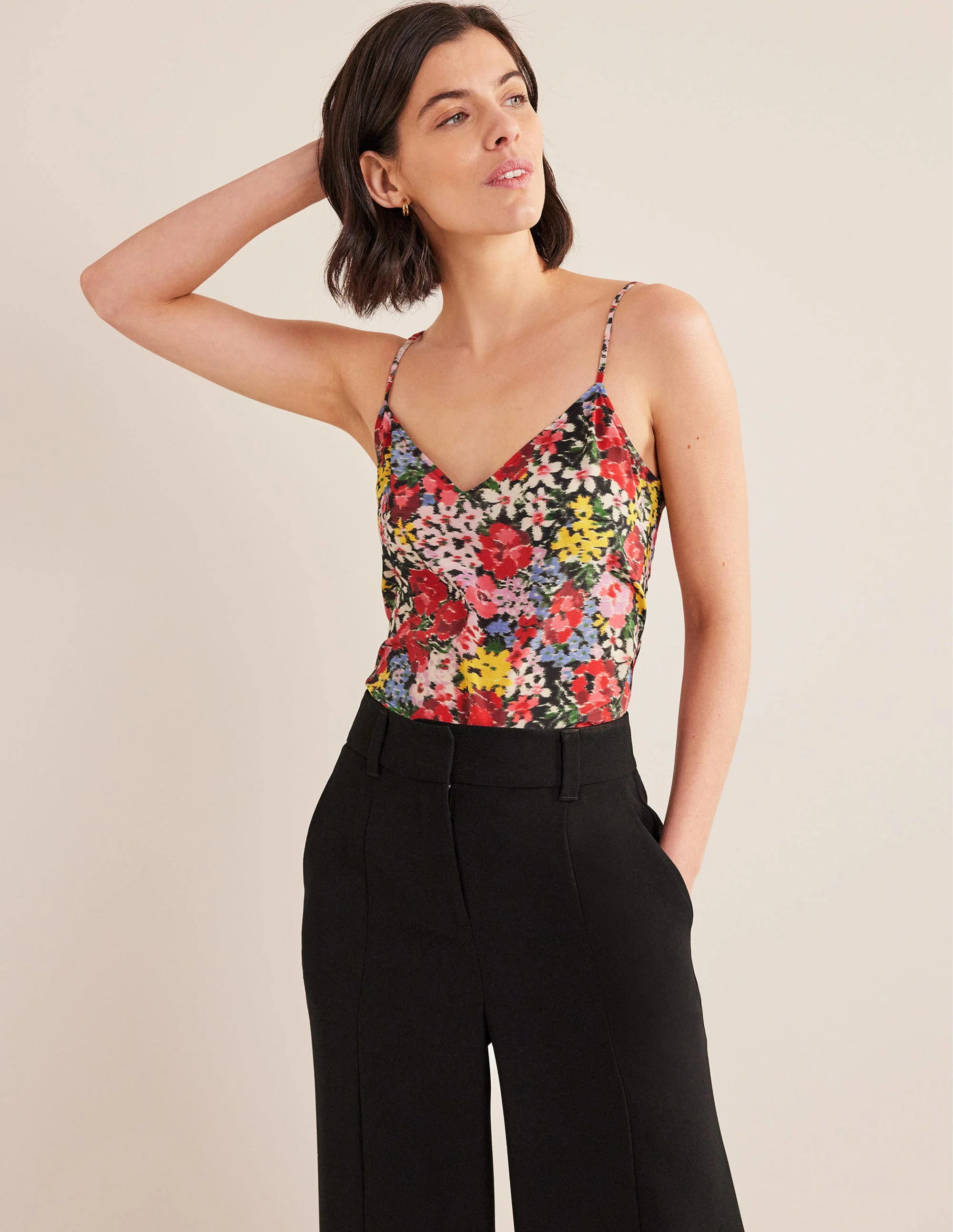Silk Cami-Multi, Moire Bloom