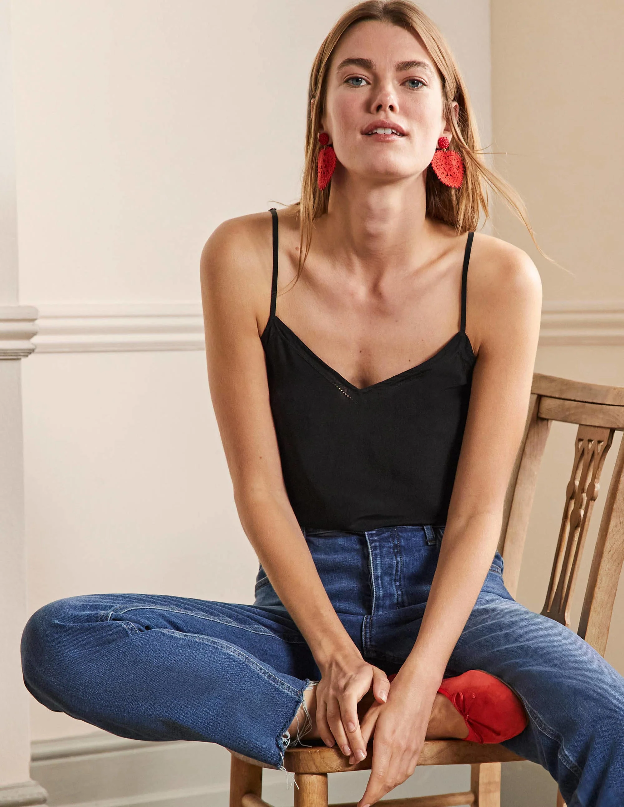 Silk Cami Top-Black