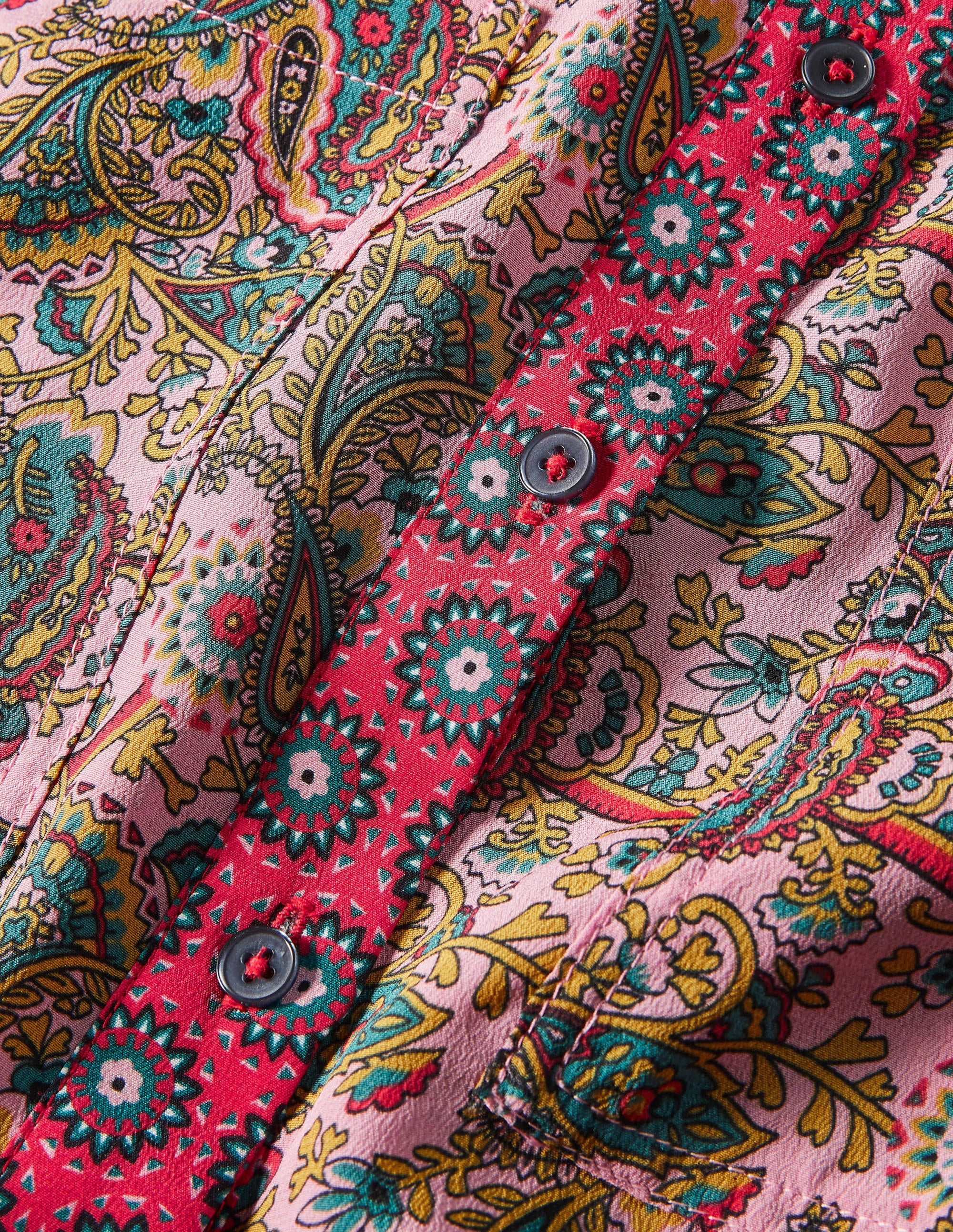 Silk Collarless Blouse-Formica Pink - Image 7