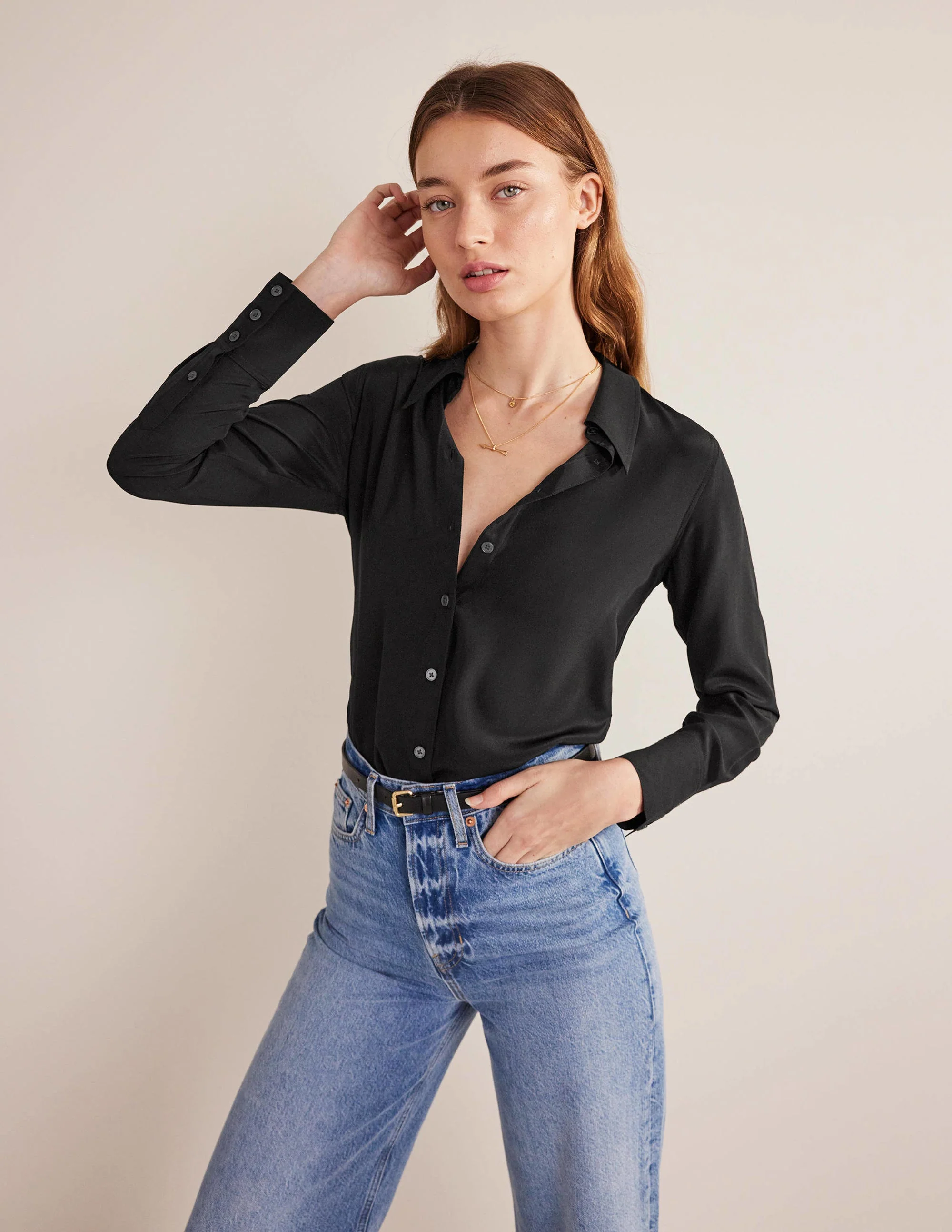 Silk Shirt-Black