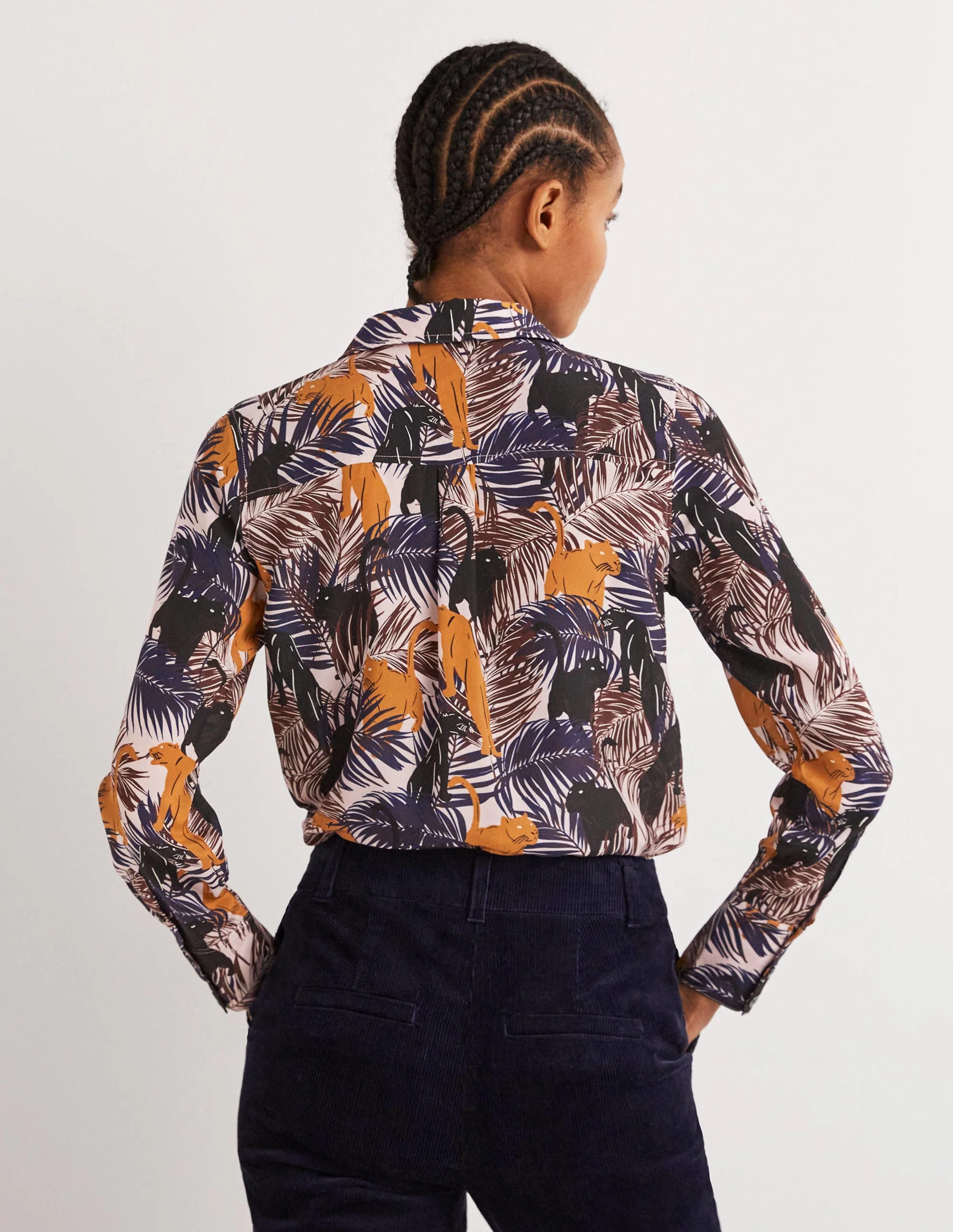 Silk Shirt-Milkshake, Tropic Panther - Image 3
