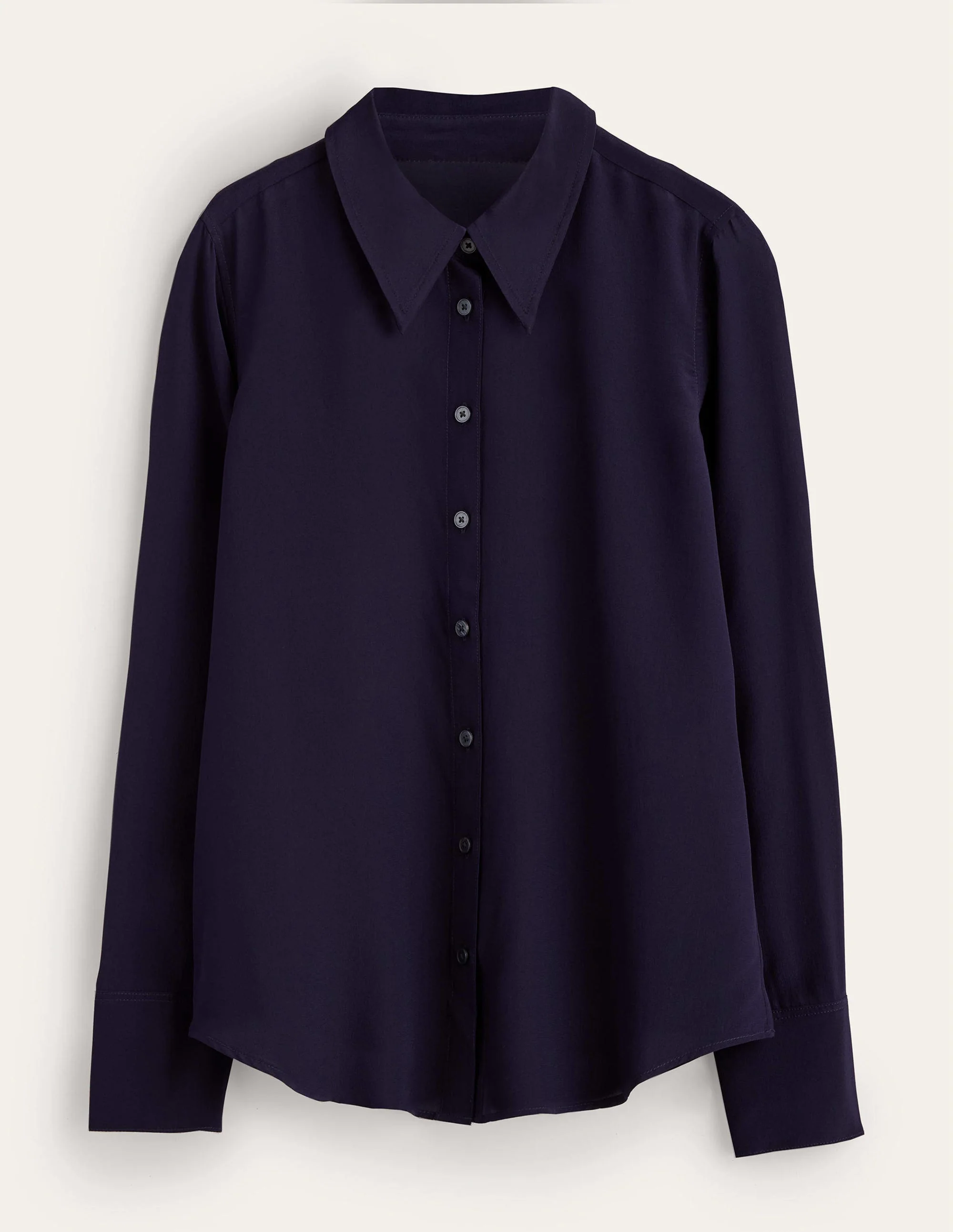Silk Shirt-Navy - Image 6