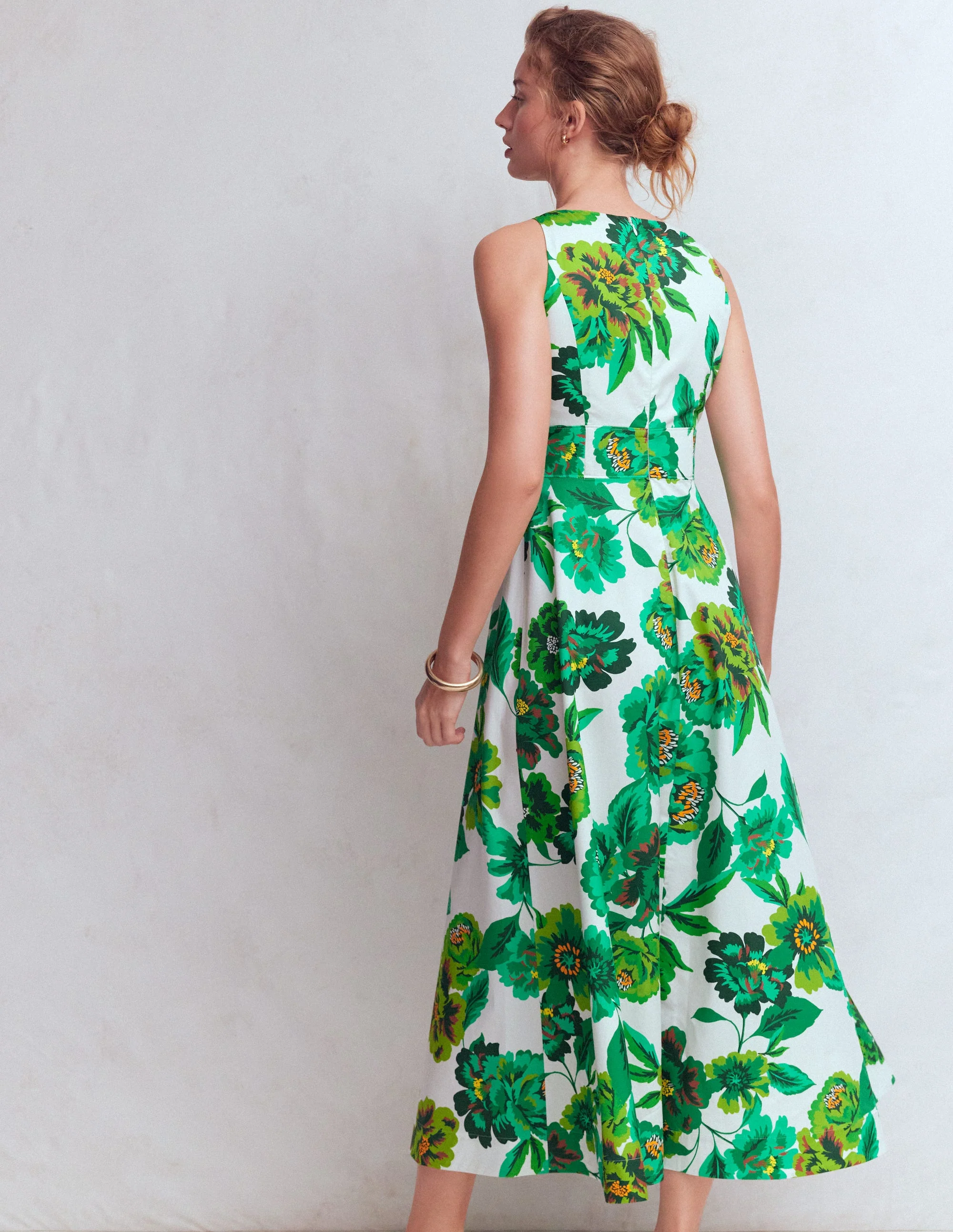 Silvia Boned Bodice Maxi Dress-Green Opulent Blossom - Image 3