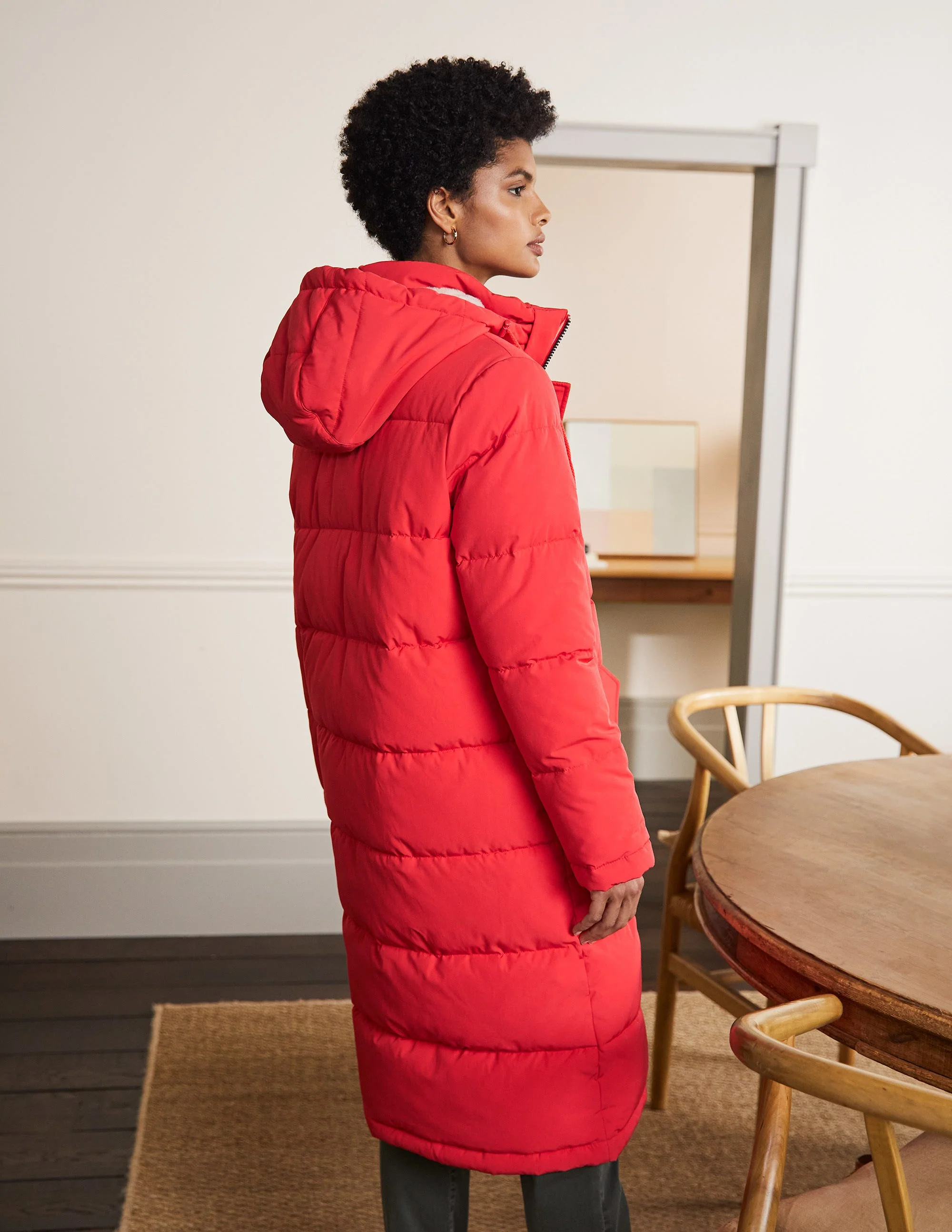 Skye Puffer Coat-Bright Coral - Image 3