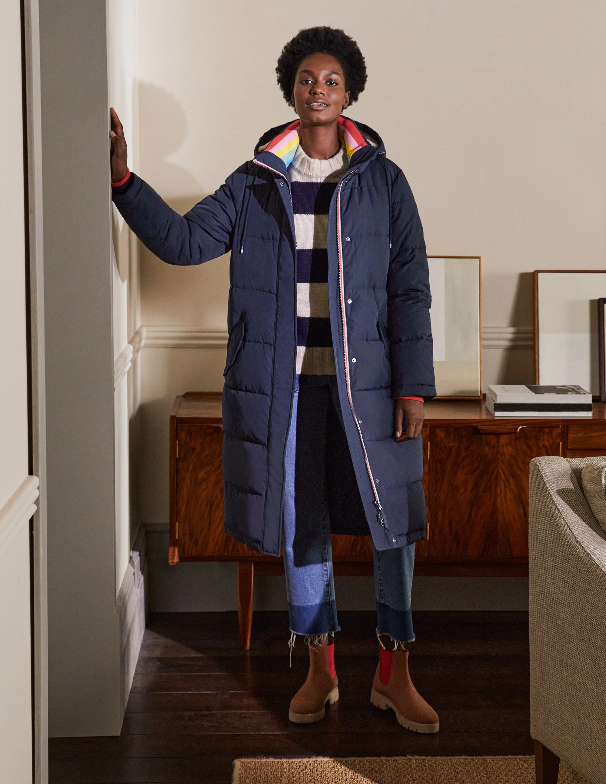 Skye Puffer Coat-Navy - Image 3