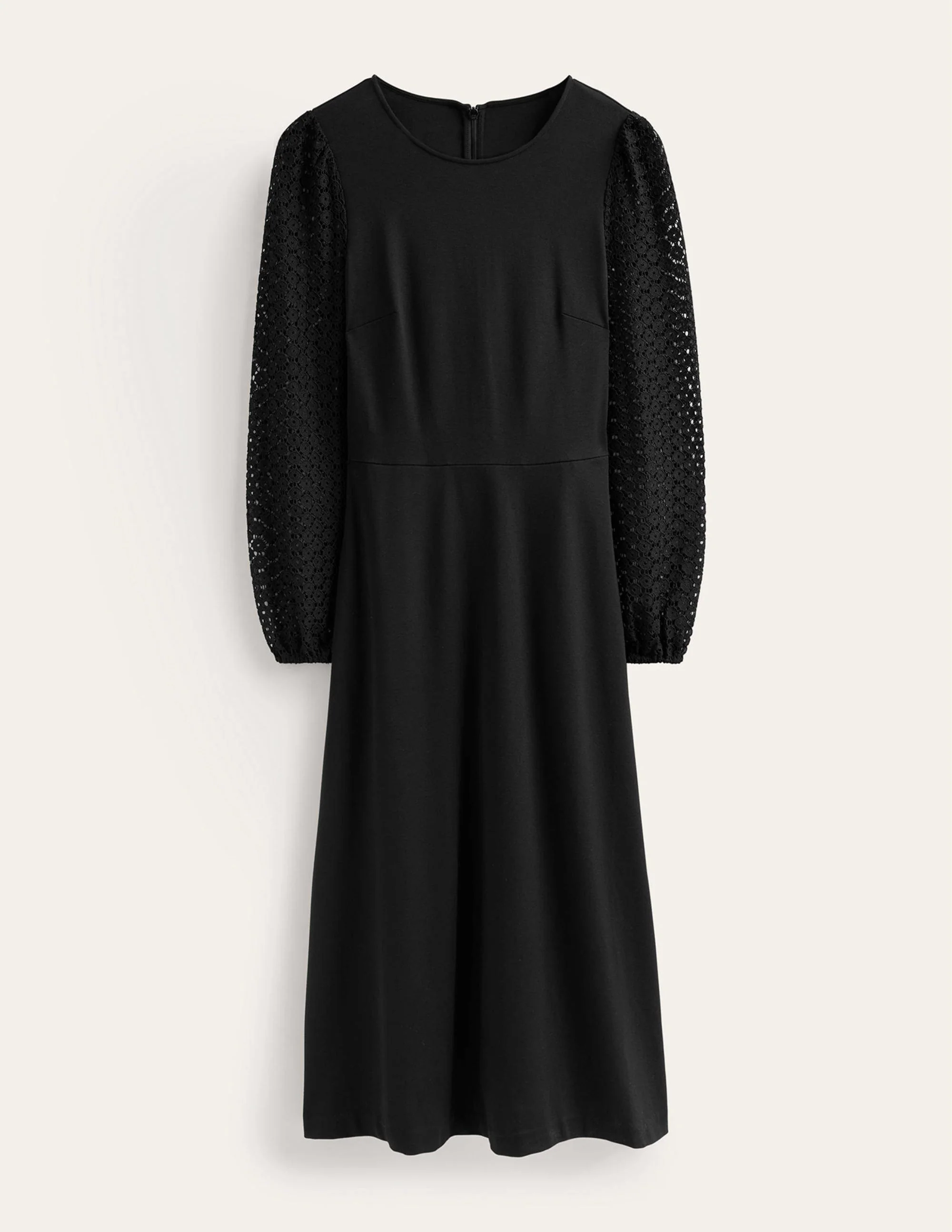 Sleeve Detail Midi Dress-Black - Image 6