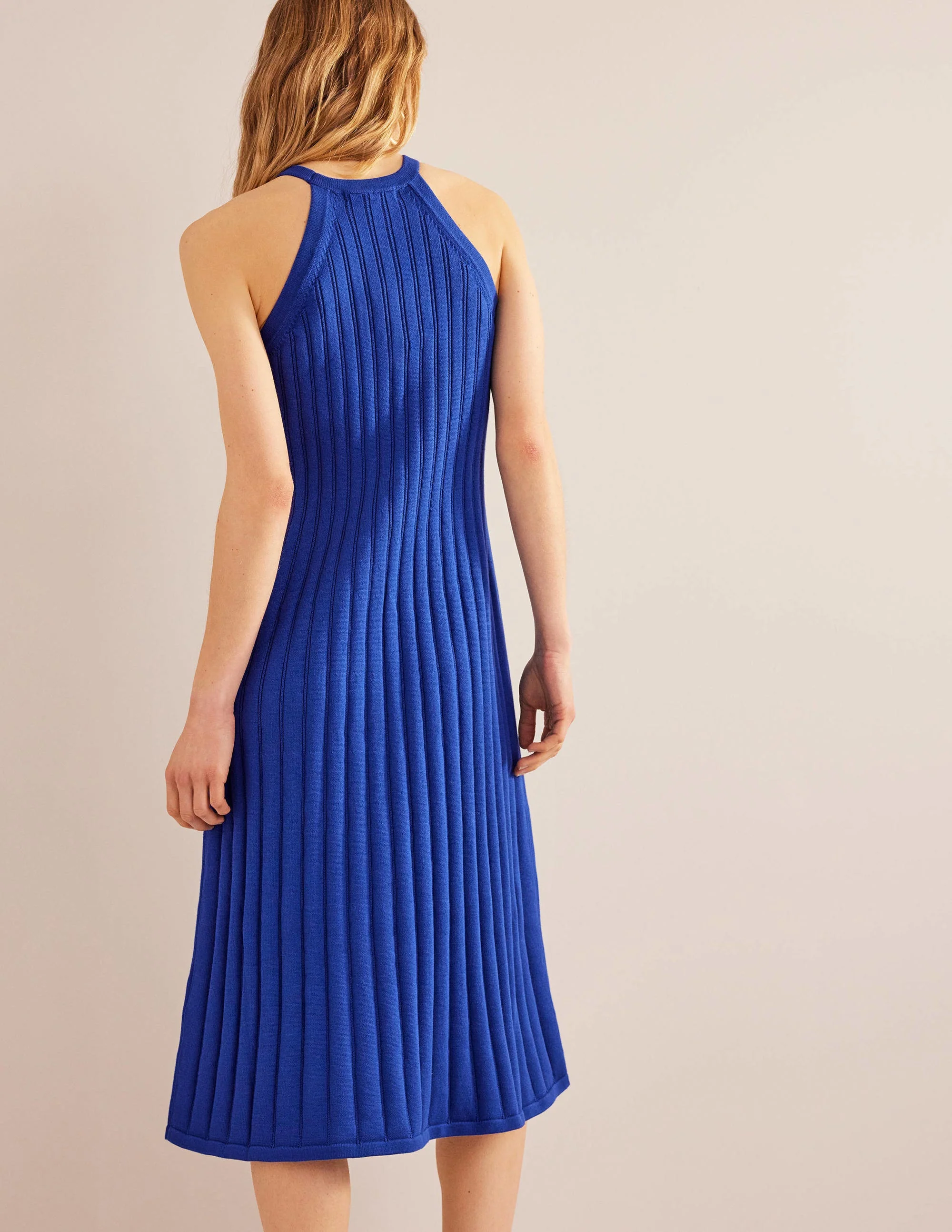 Sleeveless Knitted Midi Dress-Island Sapphire - Image 3