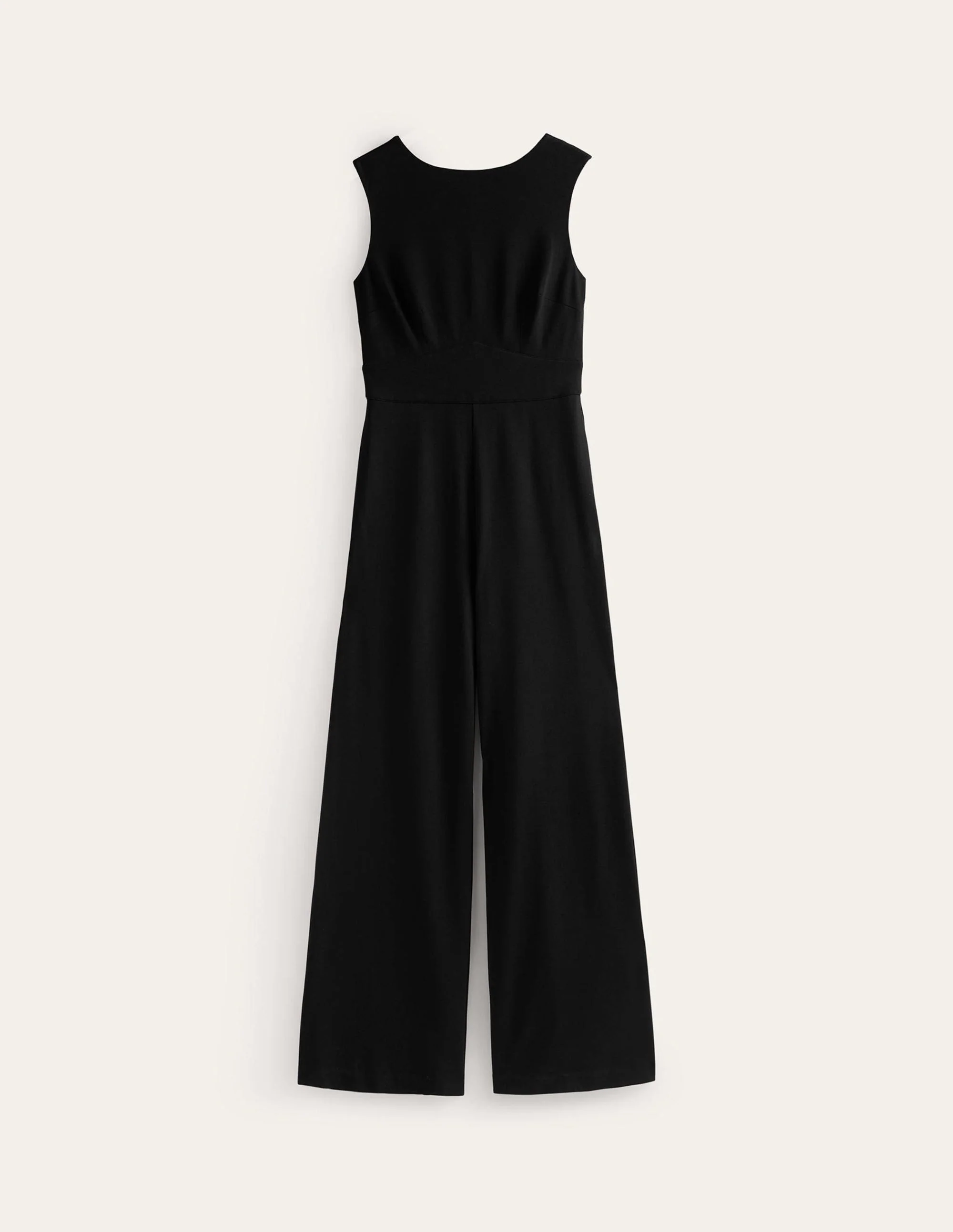 Sleeveless Ponte Jumpsuit-Black - Image 5
