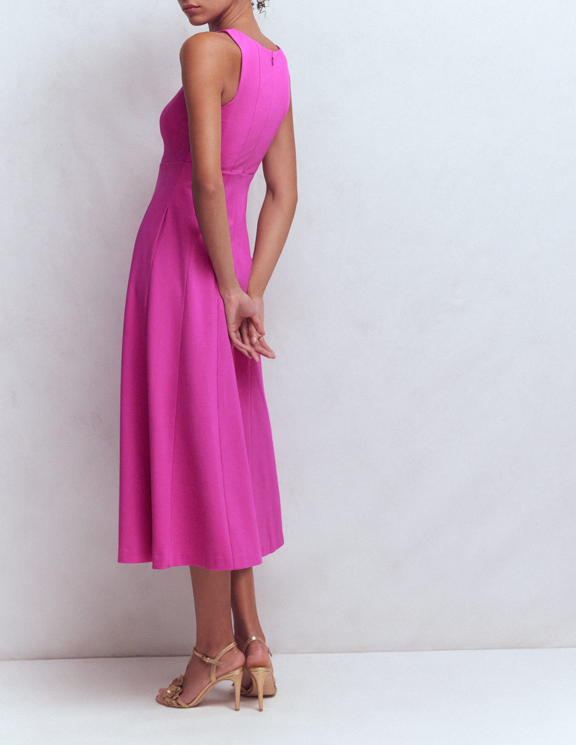 Sleeveless Ponte Midi Dress-Passion Flower - Image 3