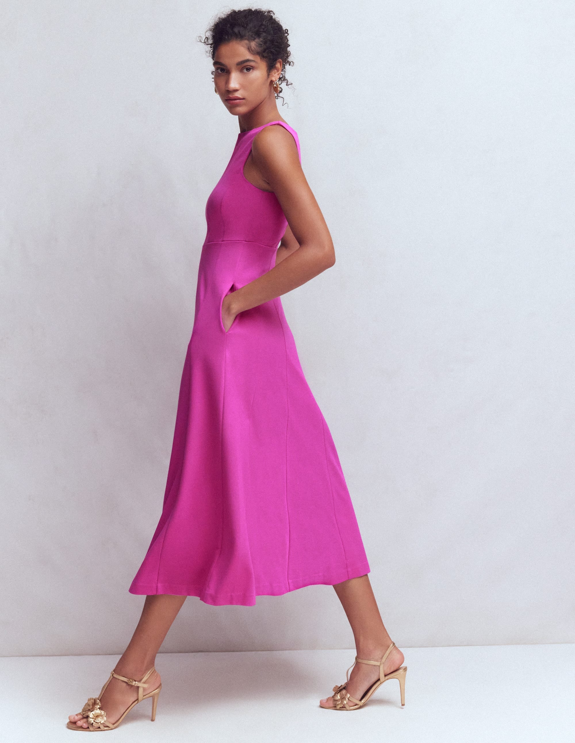 Sleeveless Ponte Midi Dress-Passion Flower - Image 5