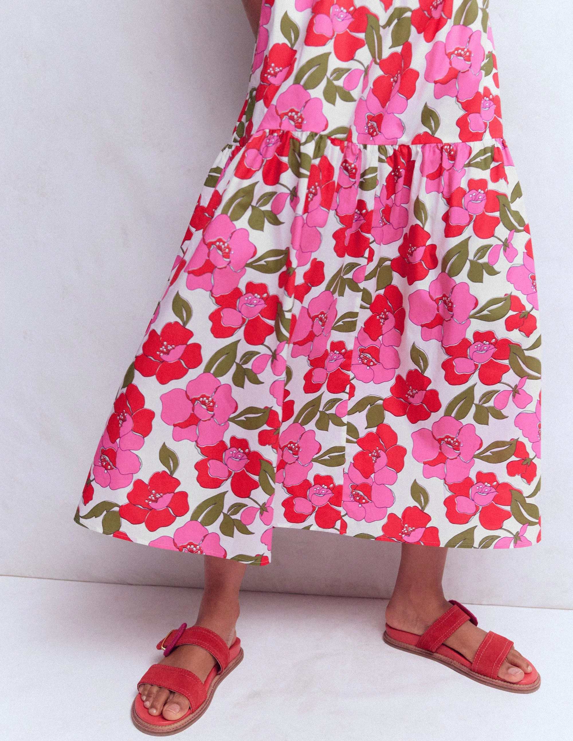 Sleeveless Poplin Dress-Pink Radiant Bloom - Image 8