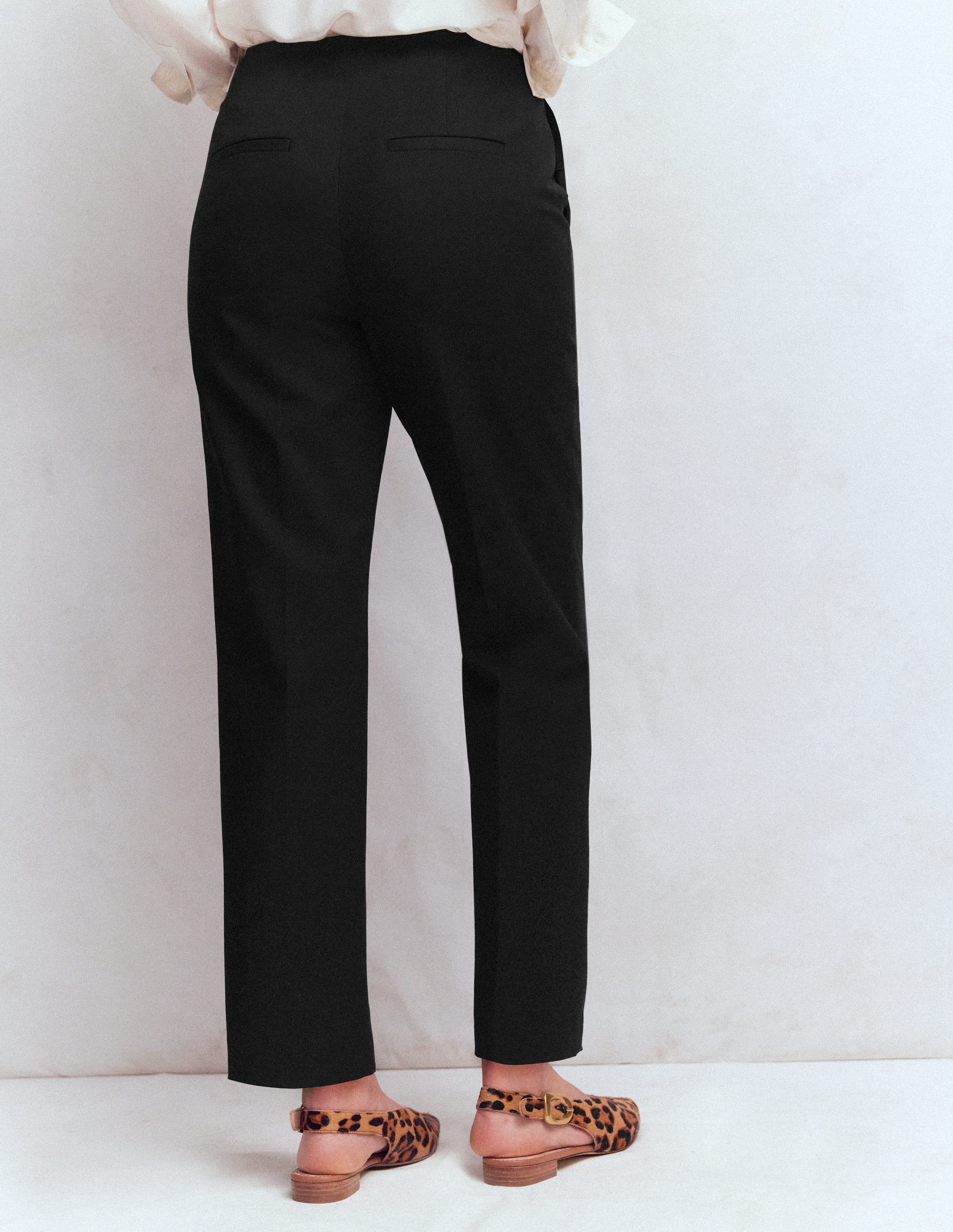 Slim Leg Cotton Pants-Black - Image 4