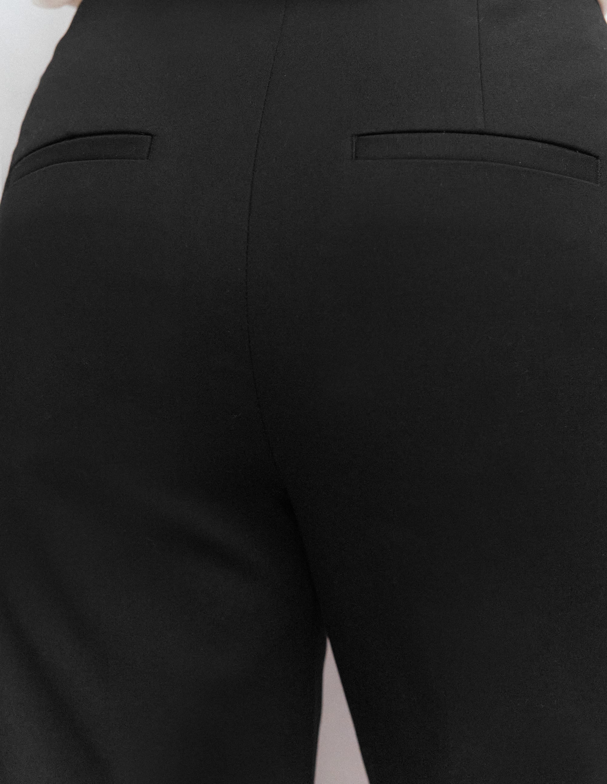 Slim Leg Cotton Pants-Black - Image 5