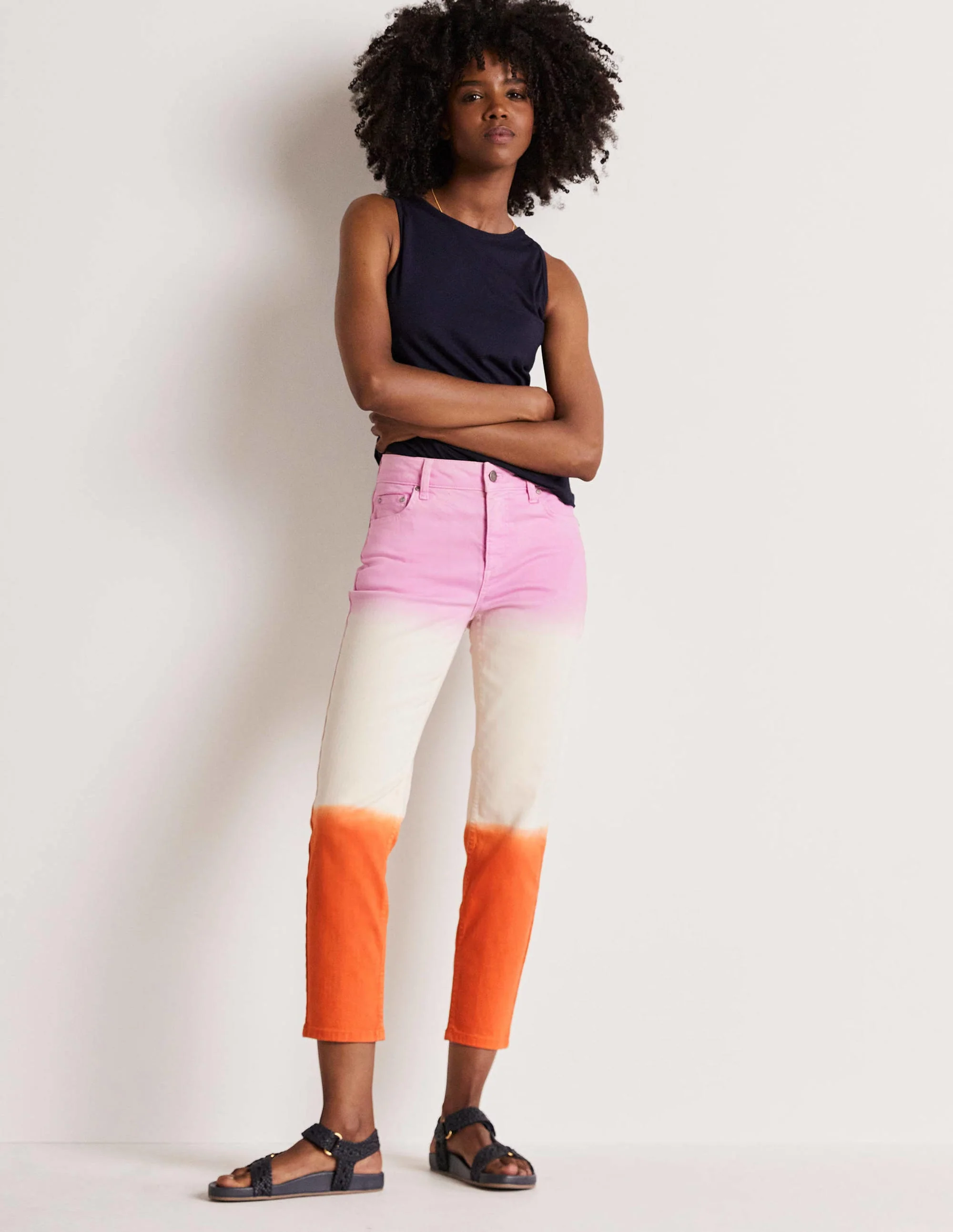 Slim Straight Ankle Skimmers-Bon Bon, Firecracker Ombre